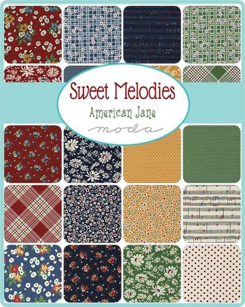 Sweet Melodies-1/2 Yard Increments, Cut Continuously (21814-18 Bouquets Small Floral Feedsack Navy) by American Jane for Moda - image 3
