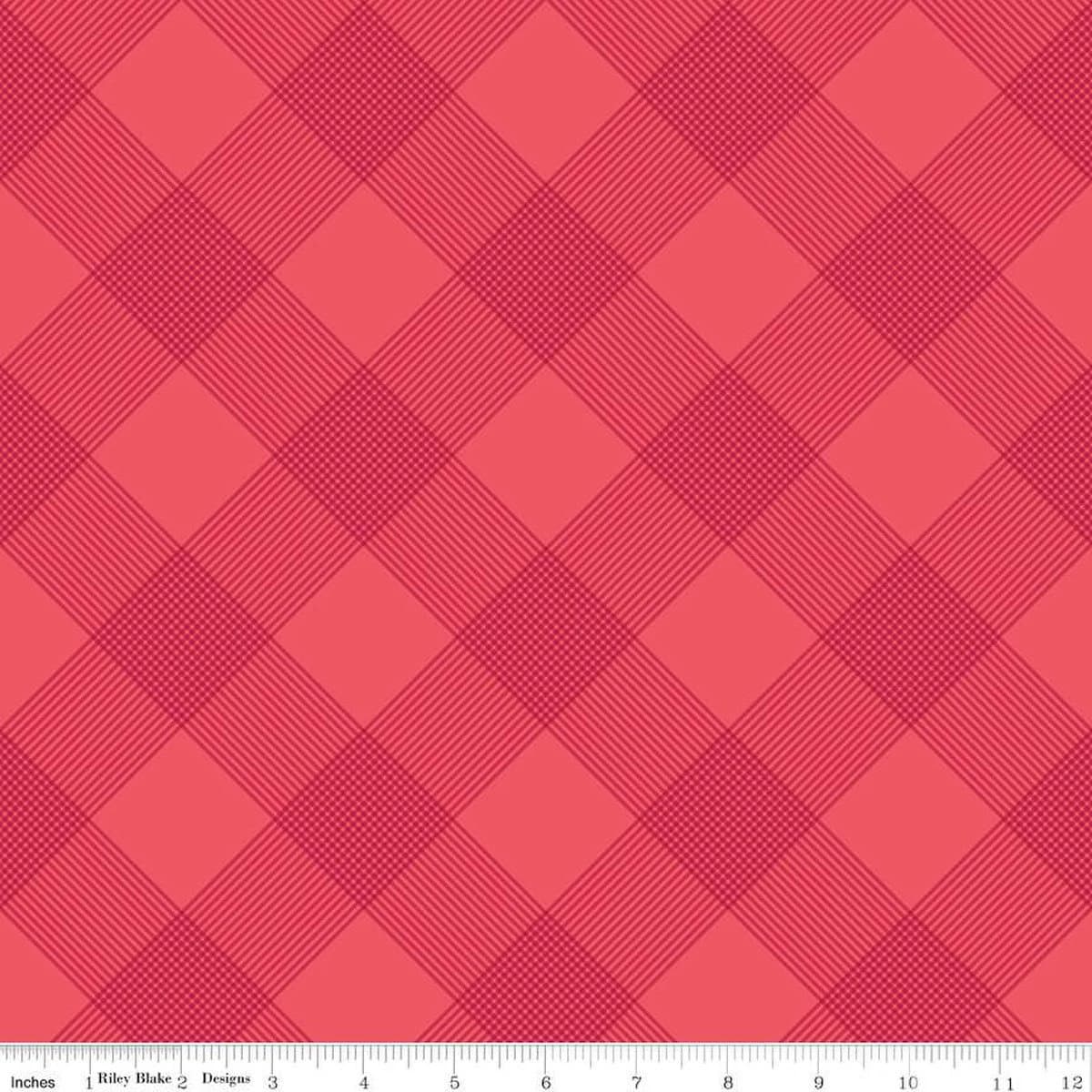 Heirloom Red-1/2 Yard Increments, Cut Continuously (C14343 Line Plaid Red) by My Mind's Eye for Riley Blake Designs