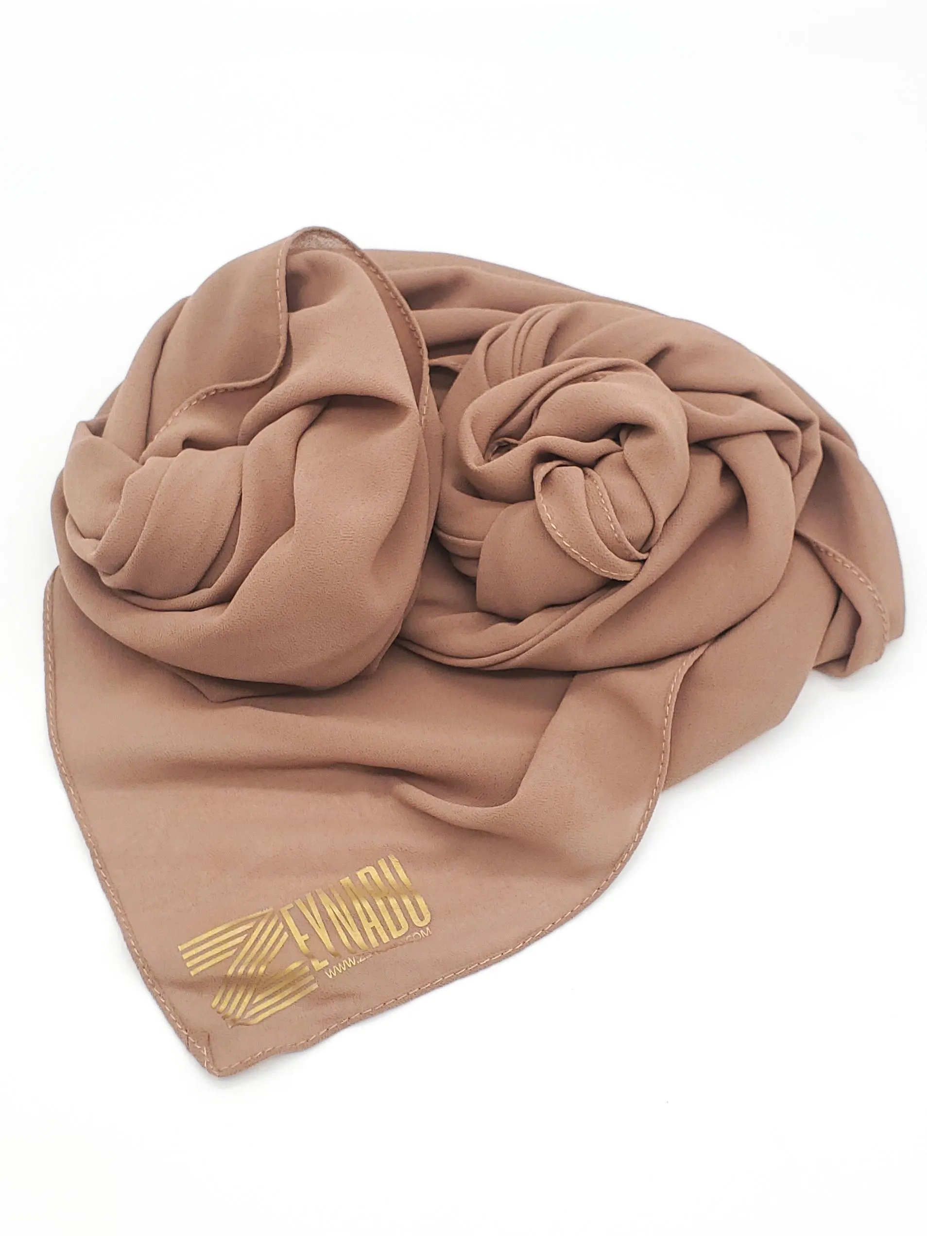 Saalima Mocha - Georgette Crepe Scarf for Hijabs and Headwraps - image 3