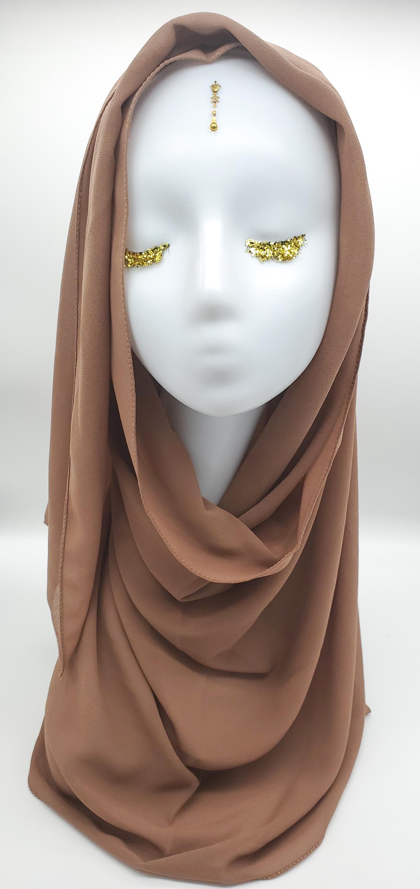 Saalima Mocha - Georgette Crepe Scarf for Hijabs and Headwraps