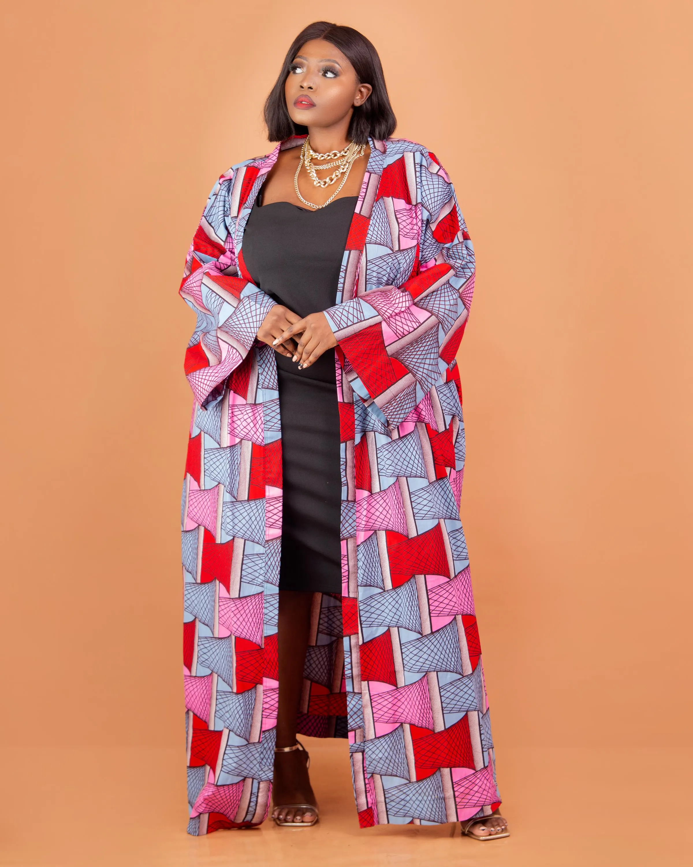 Tamela Oversized Ankara African Print Oversized Maxi Kimono Robe Overcoat Duster Size M-2XL/8-18USA - image 3