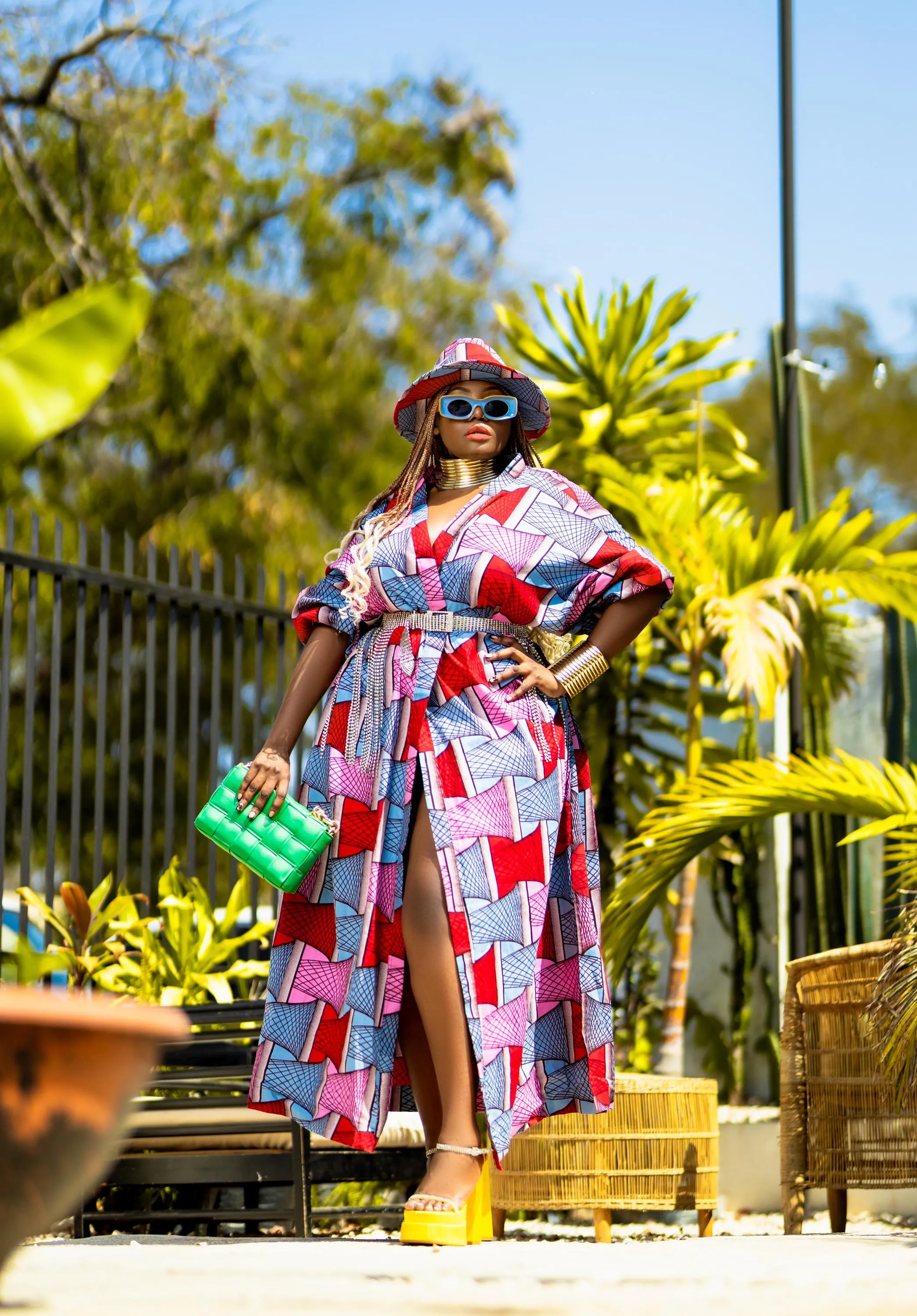 Tamela Oversized Ankara African Print Oversized Maxi Kimono Robe Overcoat Duster Size M-2XL/8-18USA