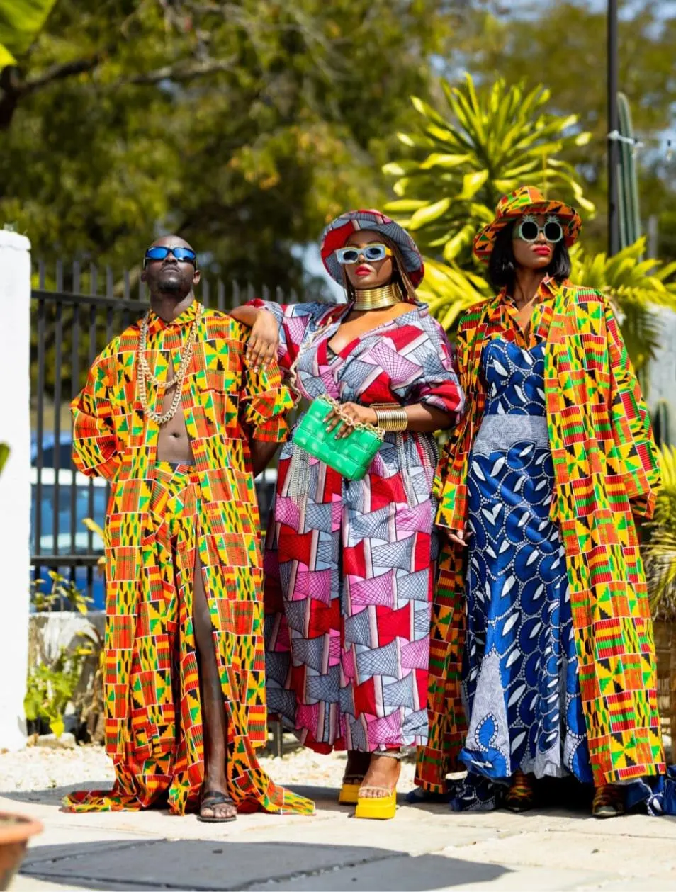 Kenny Kente Ankara African Print Maxi Shirt Dress and Hat Size M-2XL/8-18USA - image 5