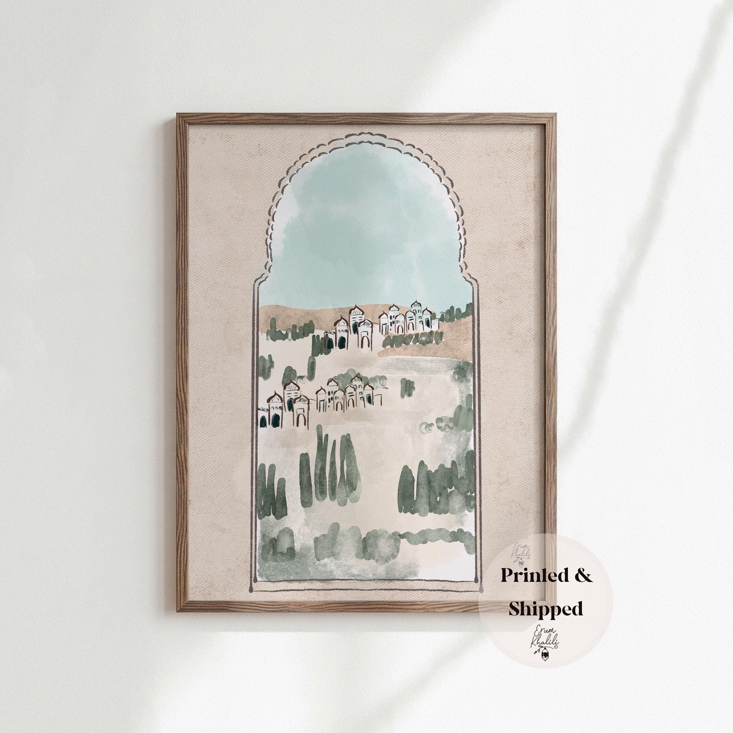 Syria Watercolor Painting Wall Art, Syrian Landscape Travel Art Print, Middle Eastern Home Decor, Original Painting - image 5