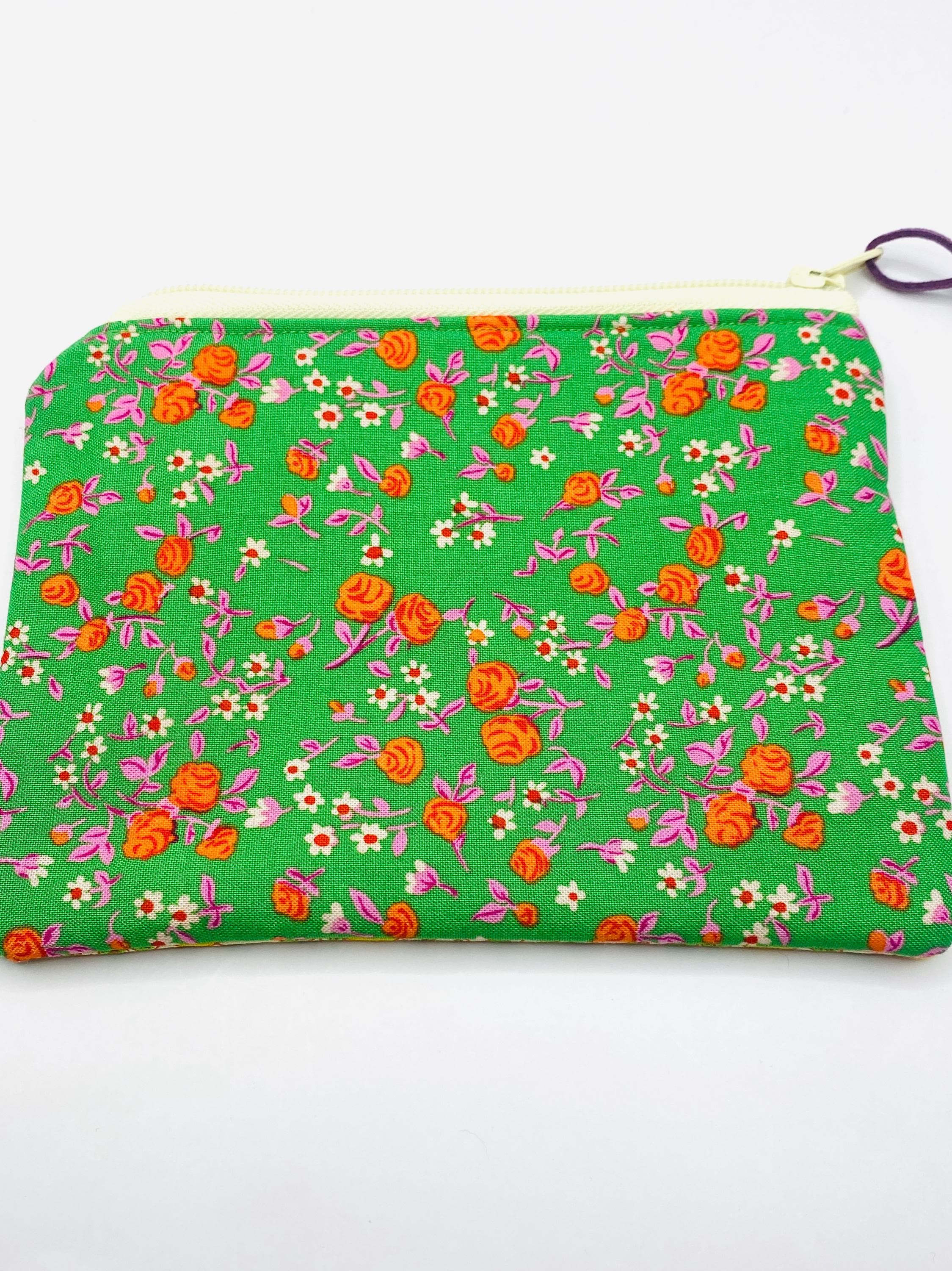 Heather Ross Patchwork Zipper Pouch - Country Mouse with Tomato (yellow apples) - image 2