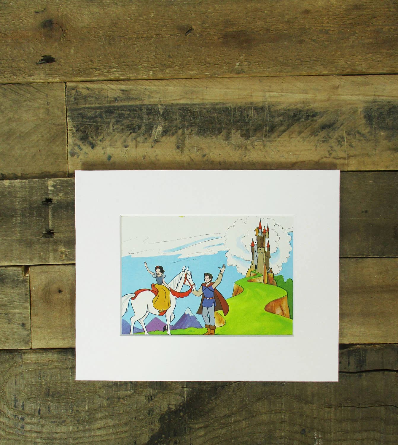 Vintage Snow White 8 x 10 Print. Perfect Vintage Children's Book Artwork / Decor for a Snow White Nursery or a Disney Nursery.