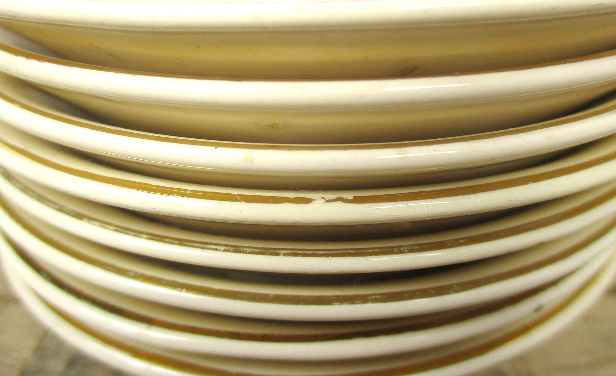 1930s Set of FIVE berry bowls by Paden City Pottery - Gold Trimmed Antique Berry / Sauce Bowls , with Floral Bouquet Center. PCP pattern A42 - image 5