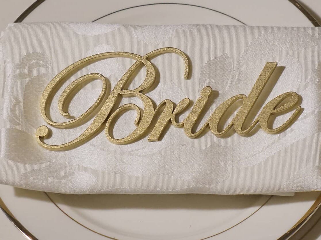 Silver painted place cards, wedding place cards, Silver weddings wood place cards - image 4