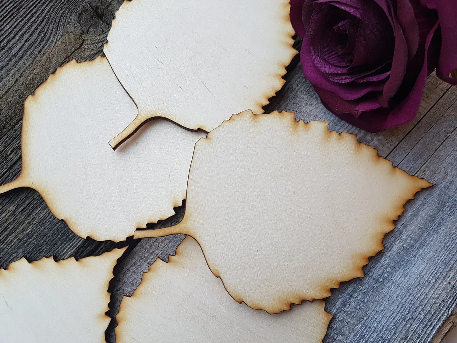 5" wood LEAF WEDDING DECOR  large wooden leafs, High quality birch plywood leafs, Wood Leaf Tree wedding Guest Book, Guest Book Alternative - image 4