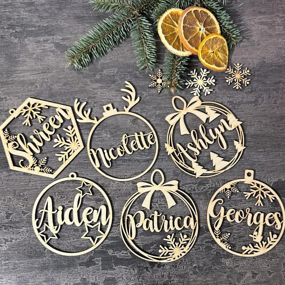 Custom Christmas Bauble Laser cut names Custom CHRISTMAS tree baubles Christmas tree decor personalized ornament, CHRISTMAS gift with name - image 4