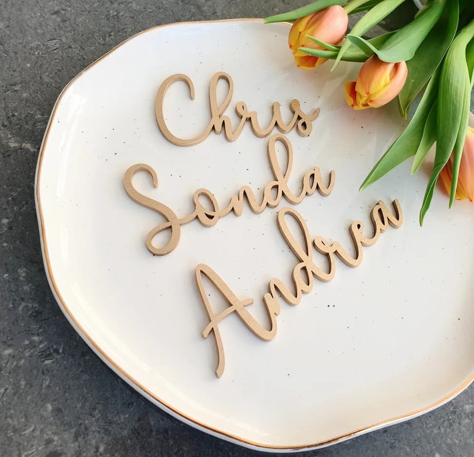 Laser Cut Names, Birthday place cards, Custom wedding place cards - image 3