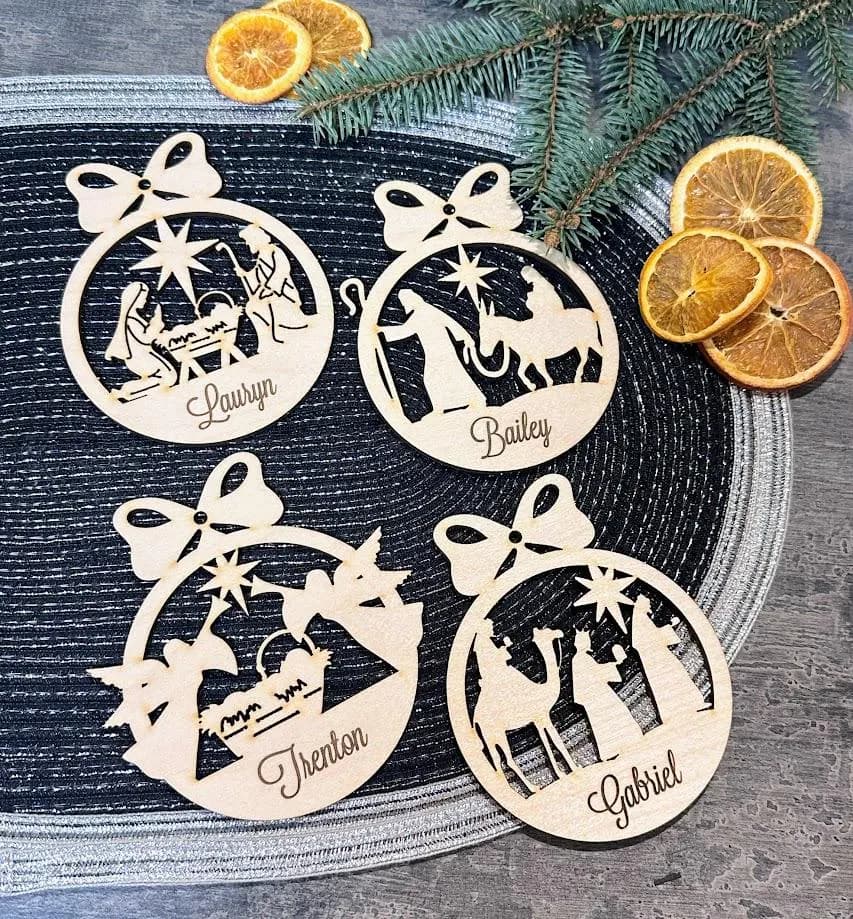 Nativity scene ornaments, Religious Christmas ornaments Custom