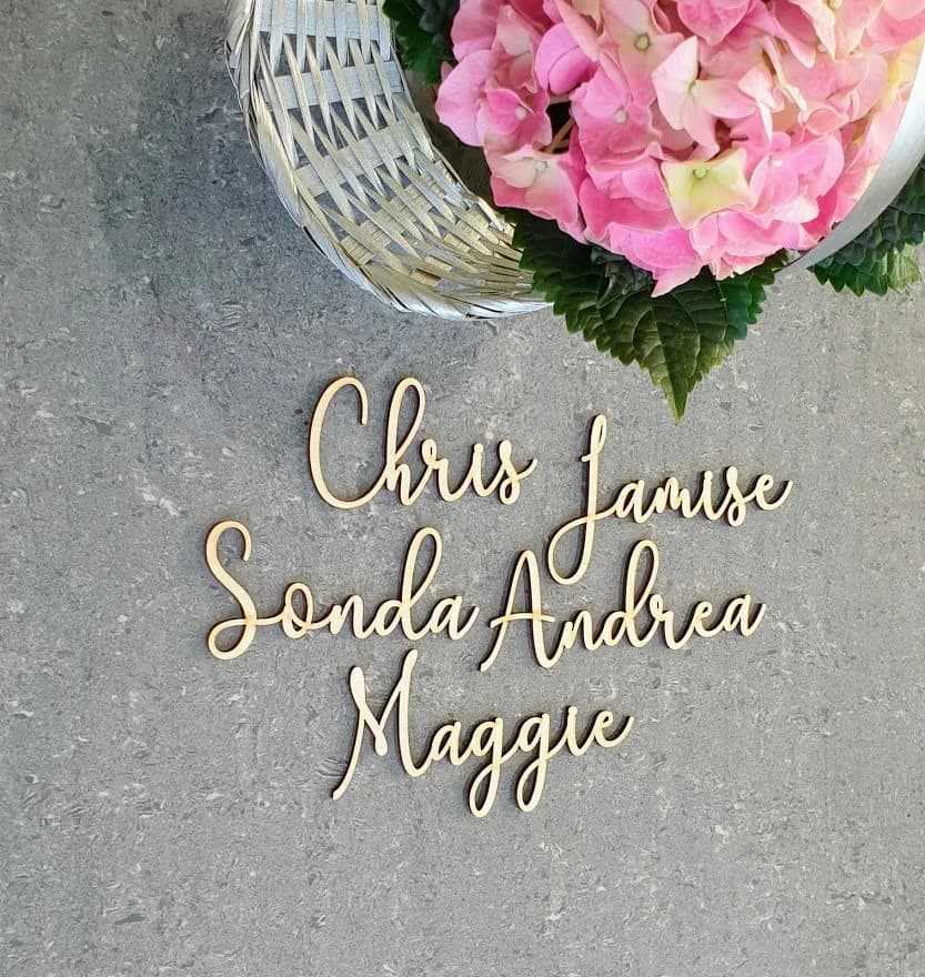Laser Cut Names, Birthday place cards, Custom wedding place cards - image 4