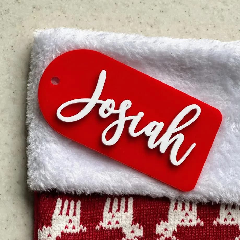 Acrylic stocking tags, Christmas stocking tags, Personalized gift tags, Custom acrylic tags, Personalized tags - image 5