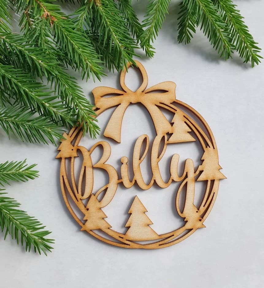 Wooden Christmas decorations Custom Christmas Wood Personalized Christmas Ornament Christmas Decoration Family Gifts Ornament With a Name