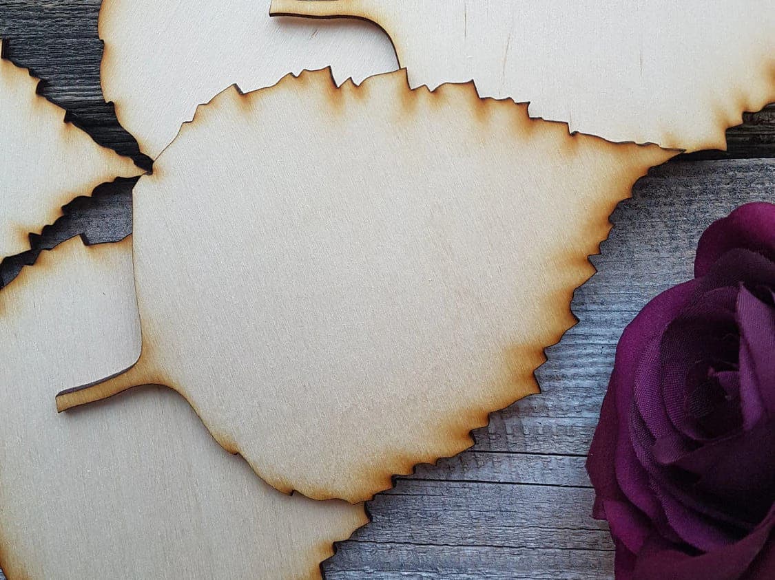 5" wood LEAF WEDDING DECOR  large wooden leafs, High quality birch plywood leafs, Wood Leaf Tree wedding Guest Book, Guest Book Alternative - image 5