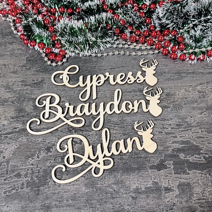 Christmas place cards Reindeer place cards Merry Christmas gift tags personalized Christmas tags with decors, Wooden paw