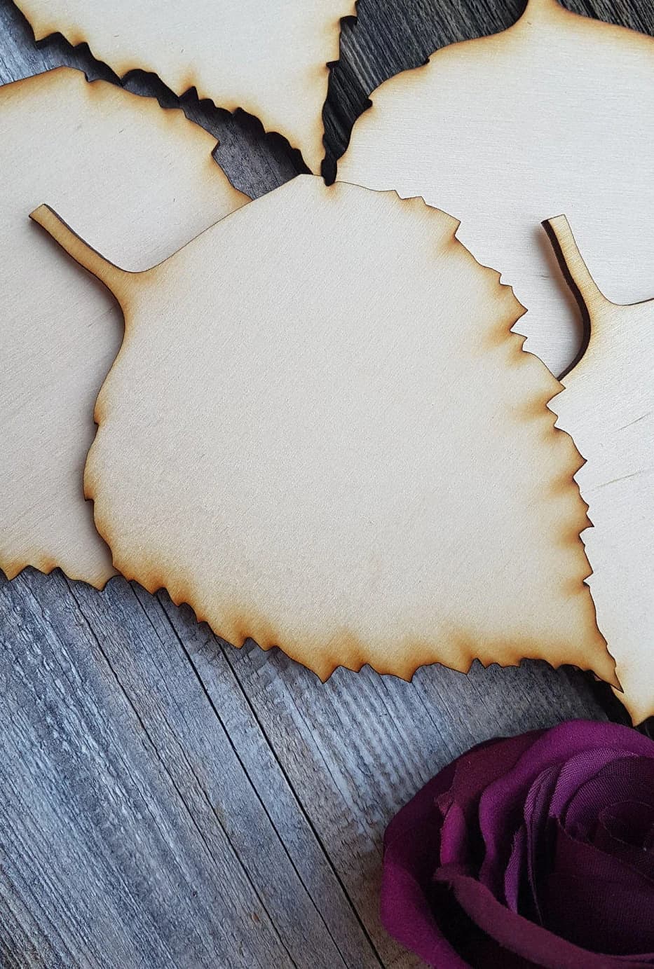 5" wood LEAF WEDDING DECOR  large wooden leafs, High quality birch plywood leafs, Wood Leaf Tree wedding Guest Book, Guest Book Alternative - image 3