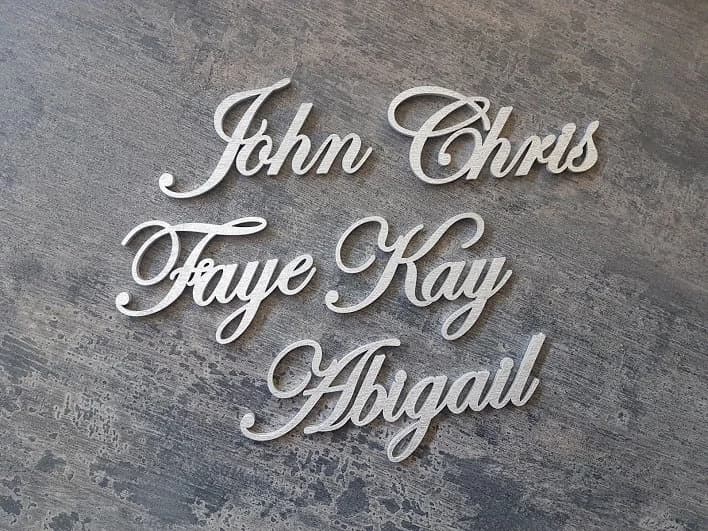 Silver painted place cards, wedding place cards, Silver weddings wood place cards - image 3