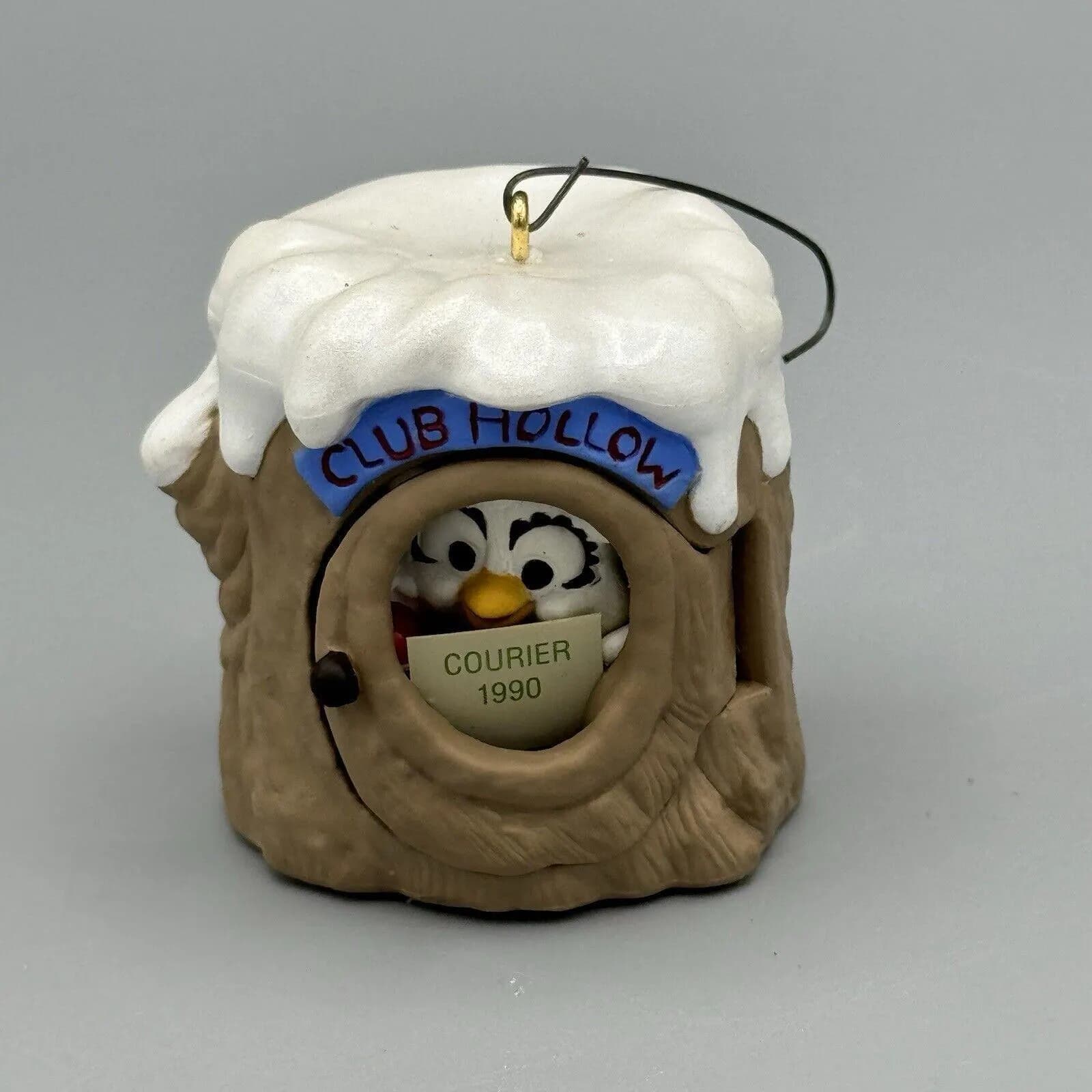 Vtg Hallmark Collectors Club Owl Christmas Ornament Club Hollow Courier 1990 - image 3