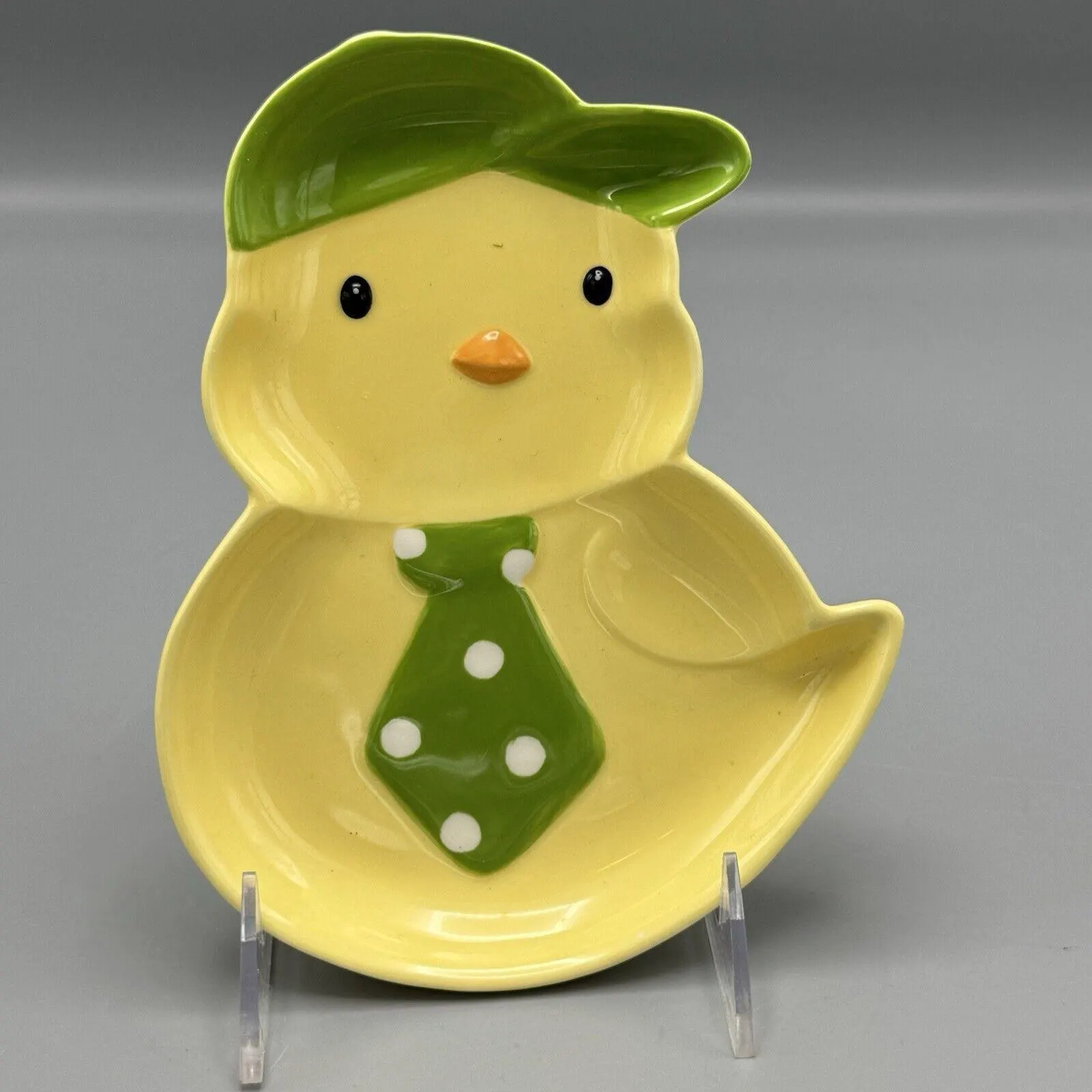 Hallmark Baby Chick Candy Trinket Plate 7" Ball Cap Tie Easter Seasonal Farmcore