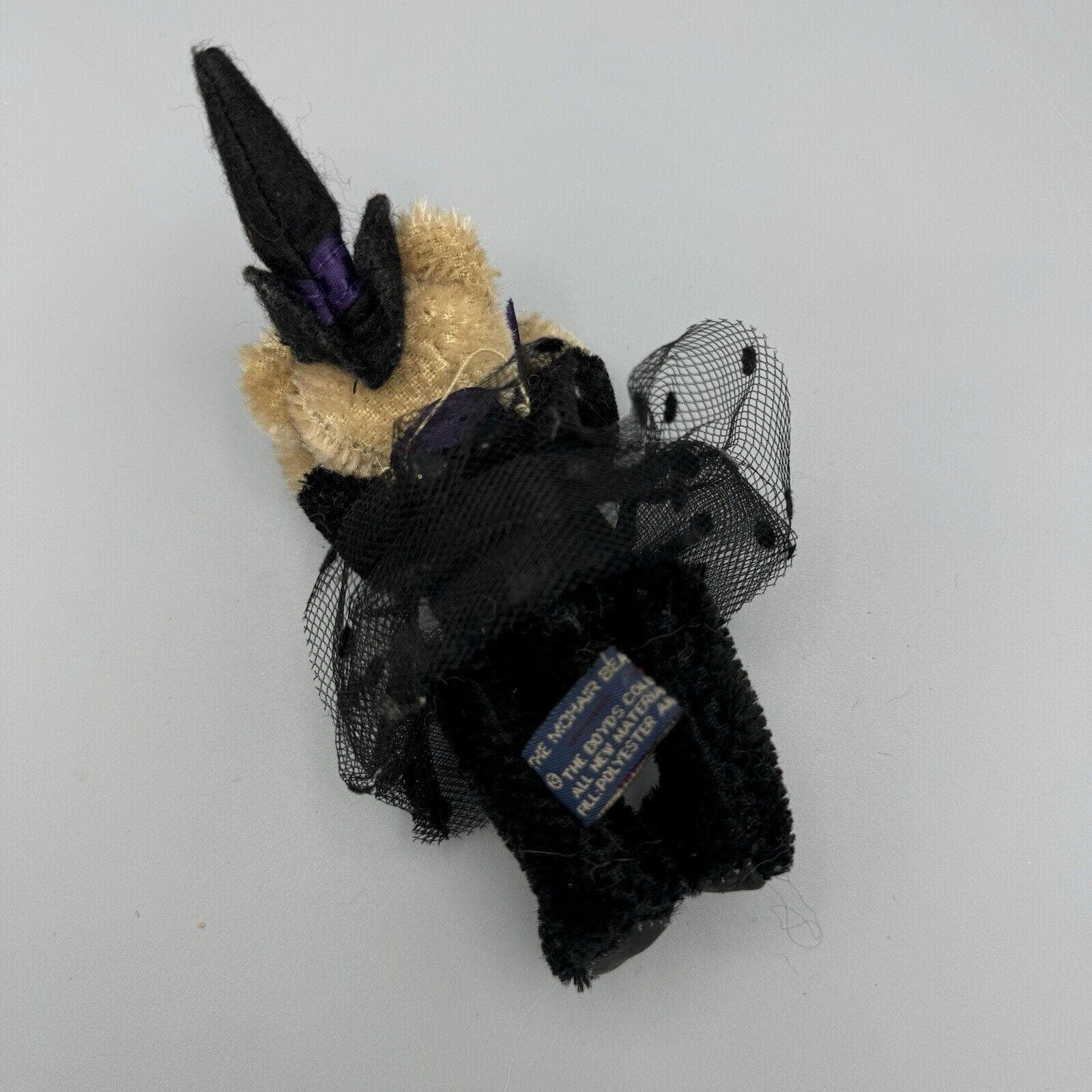 Vtg 5" Mohair Bear Boyds Coll Ltd Plush Witch Leather Paws Jointed Halloween - image 4