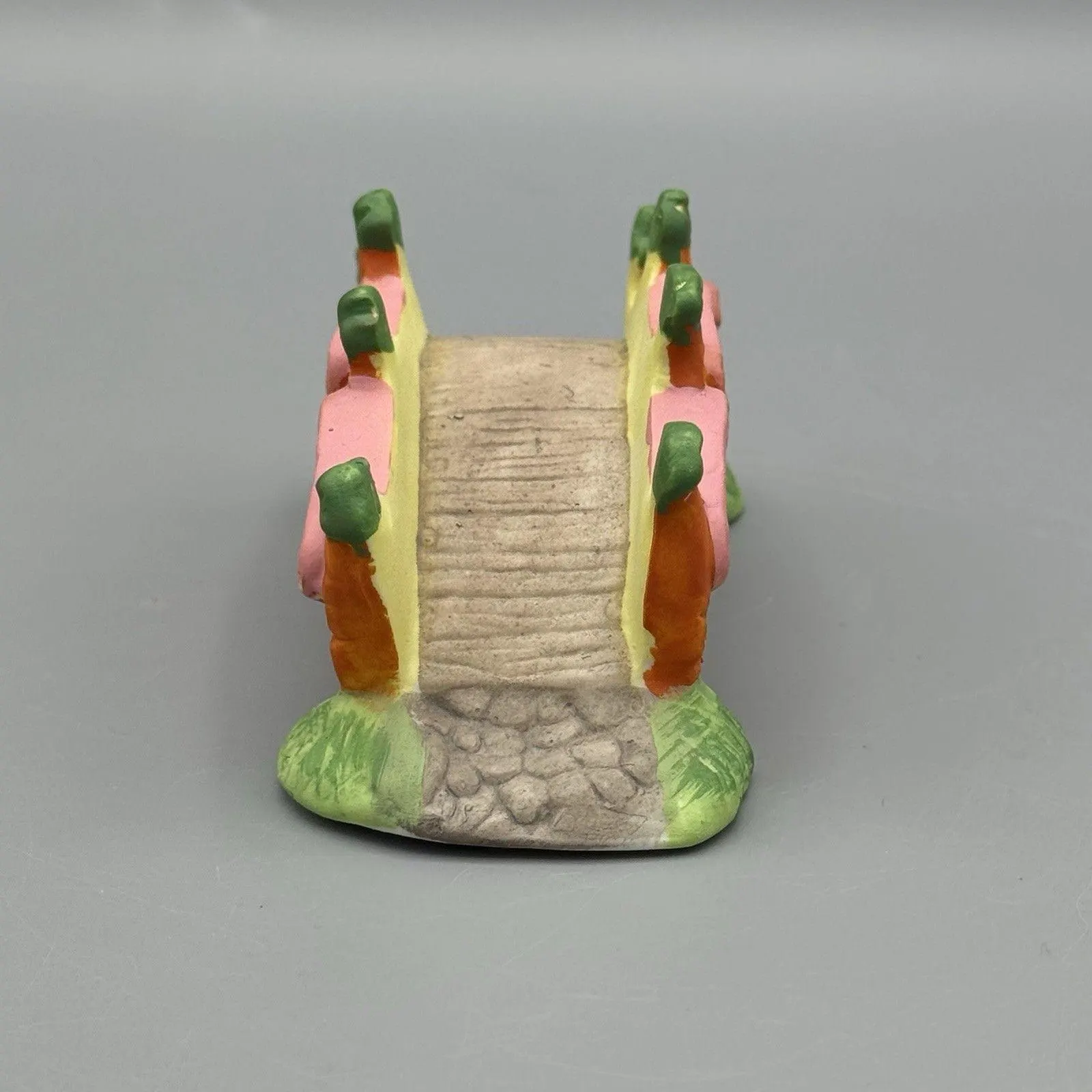 Vintage Easter Ceramic Carrot Bunny Bridge Village Decorations Figurine Rabbits - image 3