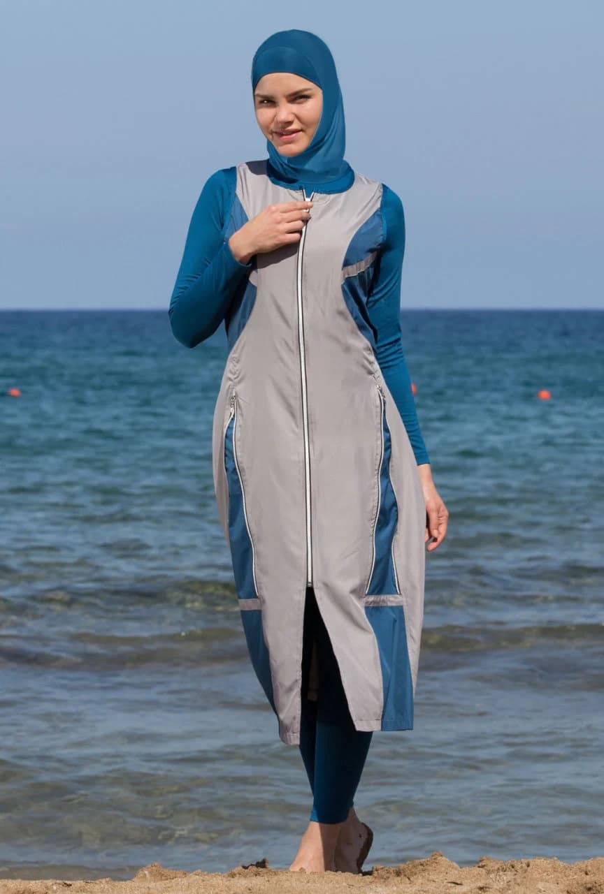Adabkini Mira Muslim 5-piece Long Swimsuit Islamic Full Cover Modest Swimwear Beachwear Bathingsuit