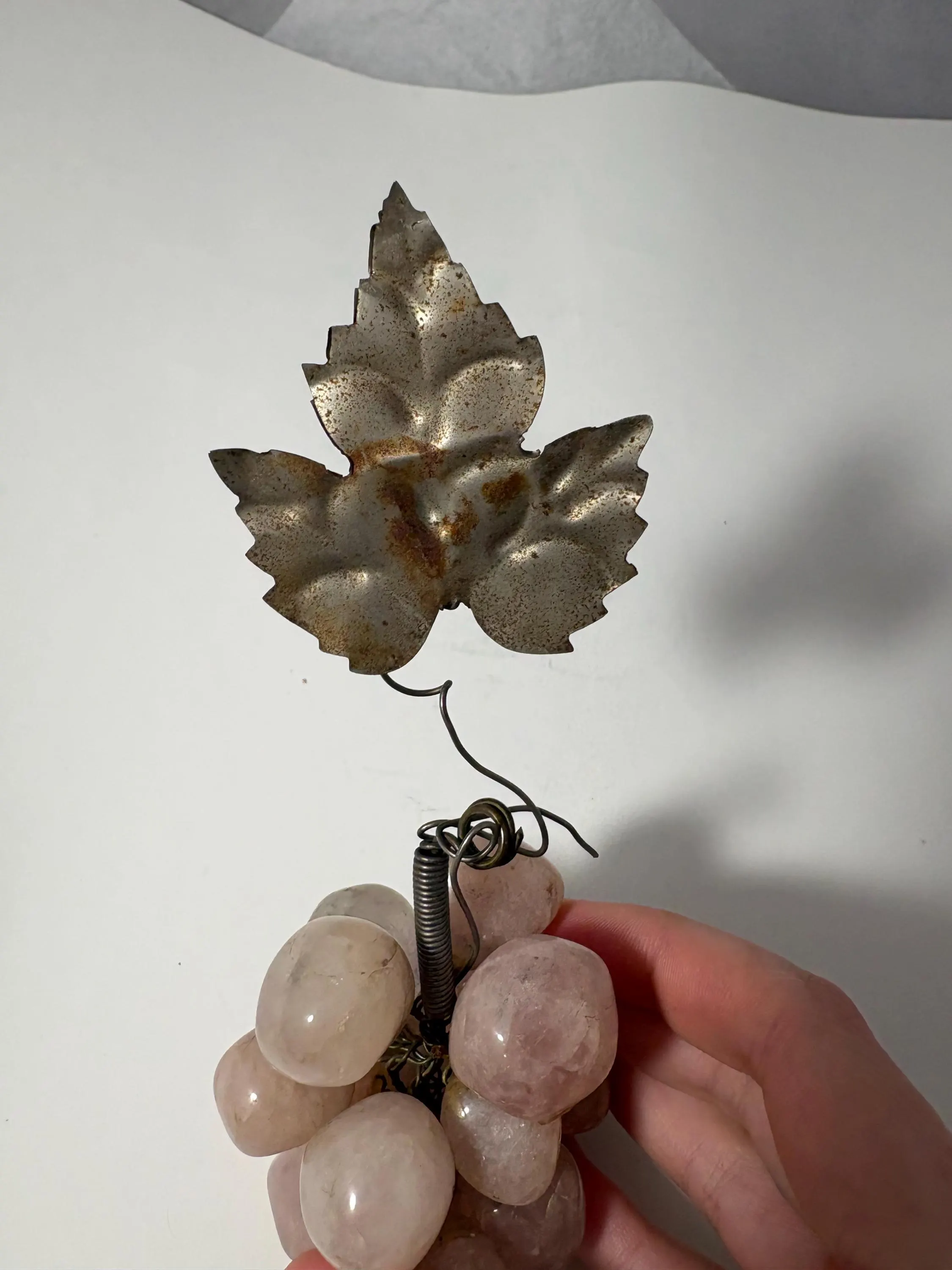 Carved Rose Quartz Grapes, Crystal Carving, Stone Fruit, Grape Clusters, Home Decor, Purple Crystal Display - image 3