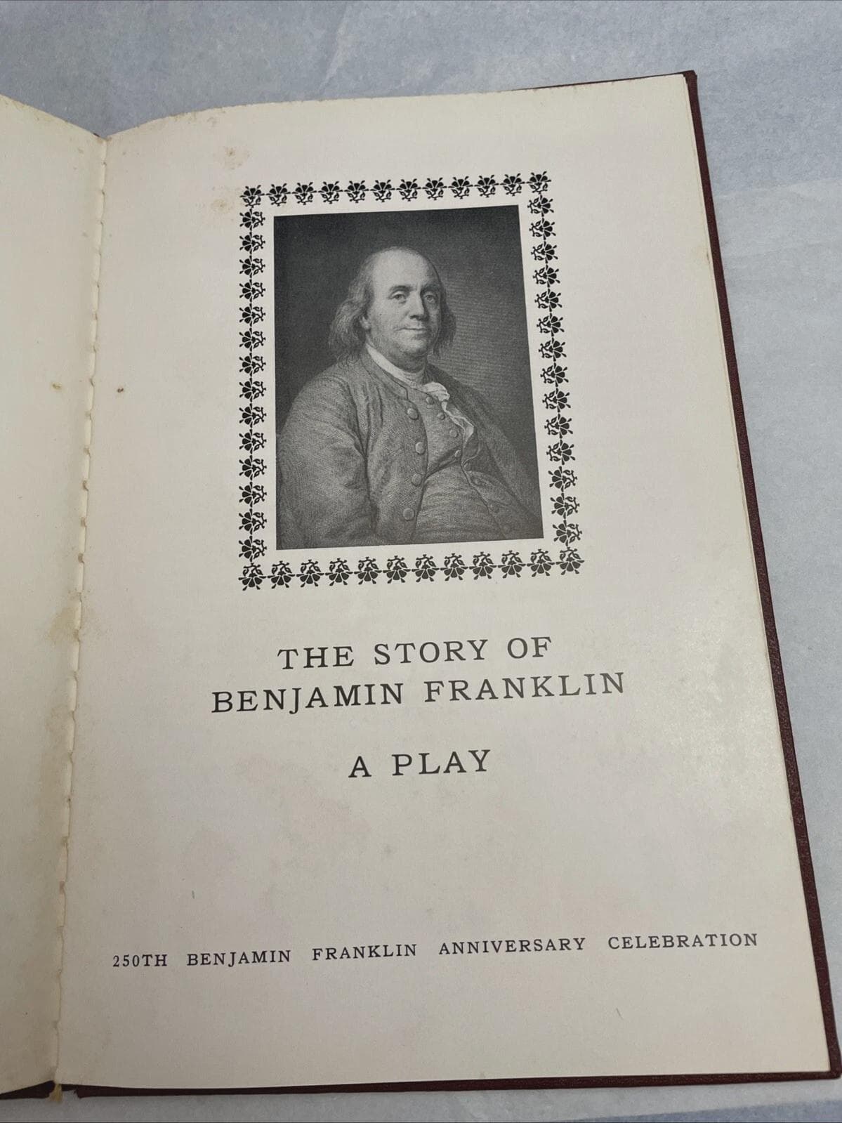 Benjamin Franklin A Play Keepsake Edition 1956, Hardcover Book, Vintage Collectible, Classic Literature, History Book - image 3