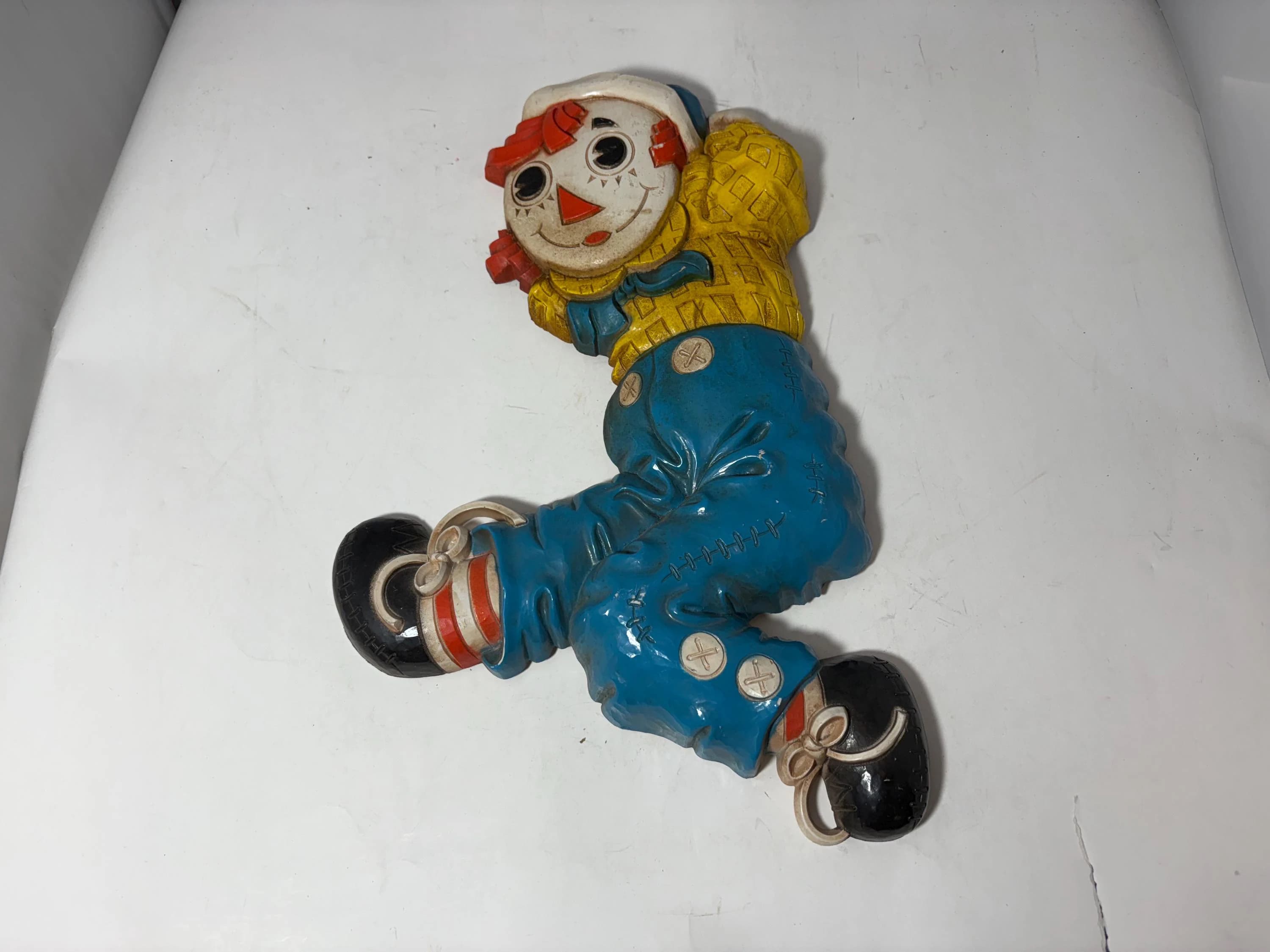 Vintage Raggedy Ann 1977 Wall Plaque Decor, retro nursery art, collectible wall hanging, kids room accent, playful folk doll - image 3