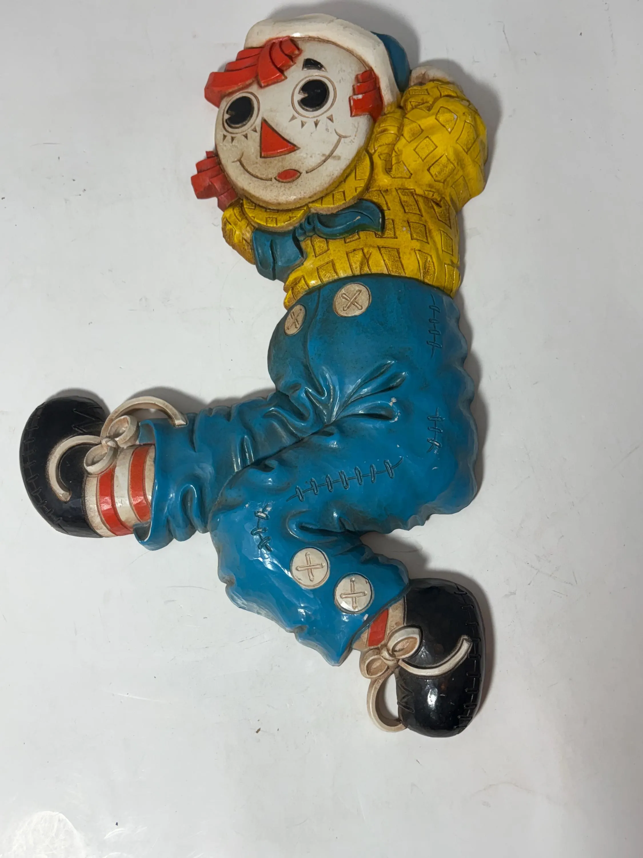 Vintage Raggedy Ann 1977 Wall Plaque Decor, retro nursery art, collectible wall hanging, kids room accent, playful folk doll - image 4