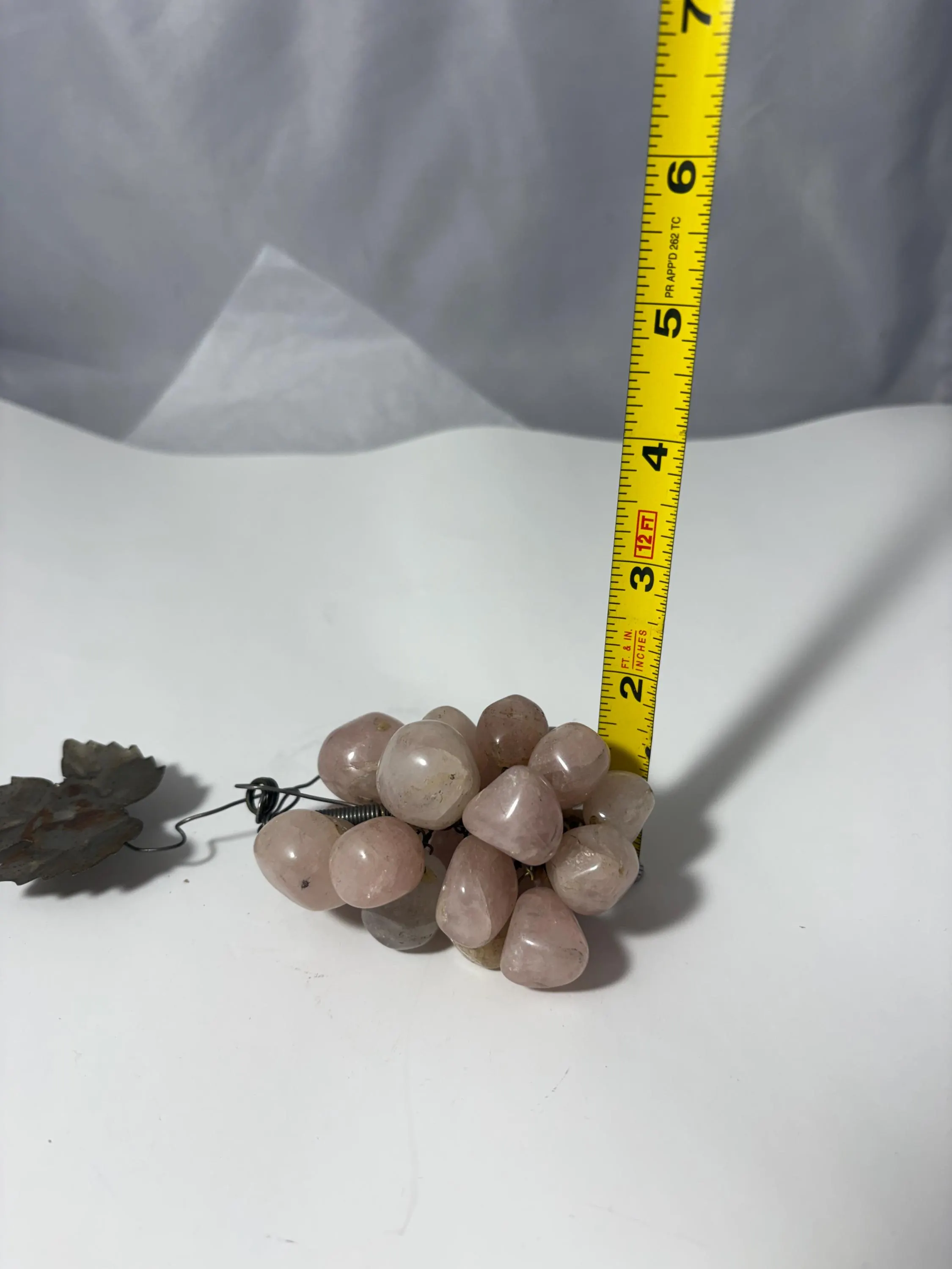 Carved Rose Quartz Grapes, Crystal Carving, Stone Fruit, Grape Clusters, Home Decor, Purple Crystal Display - image 5