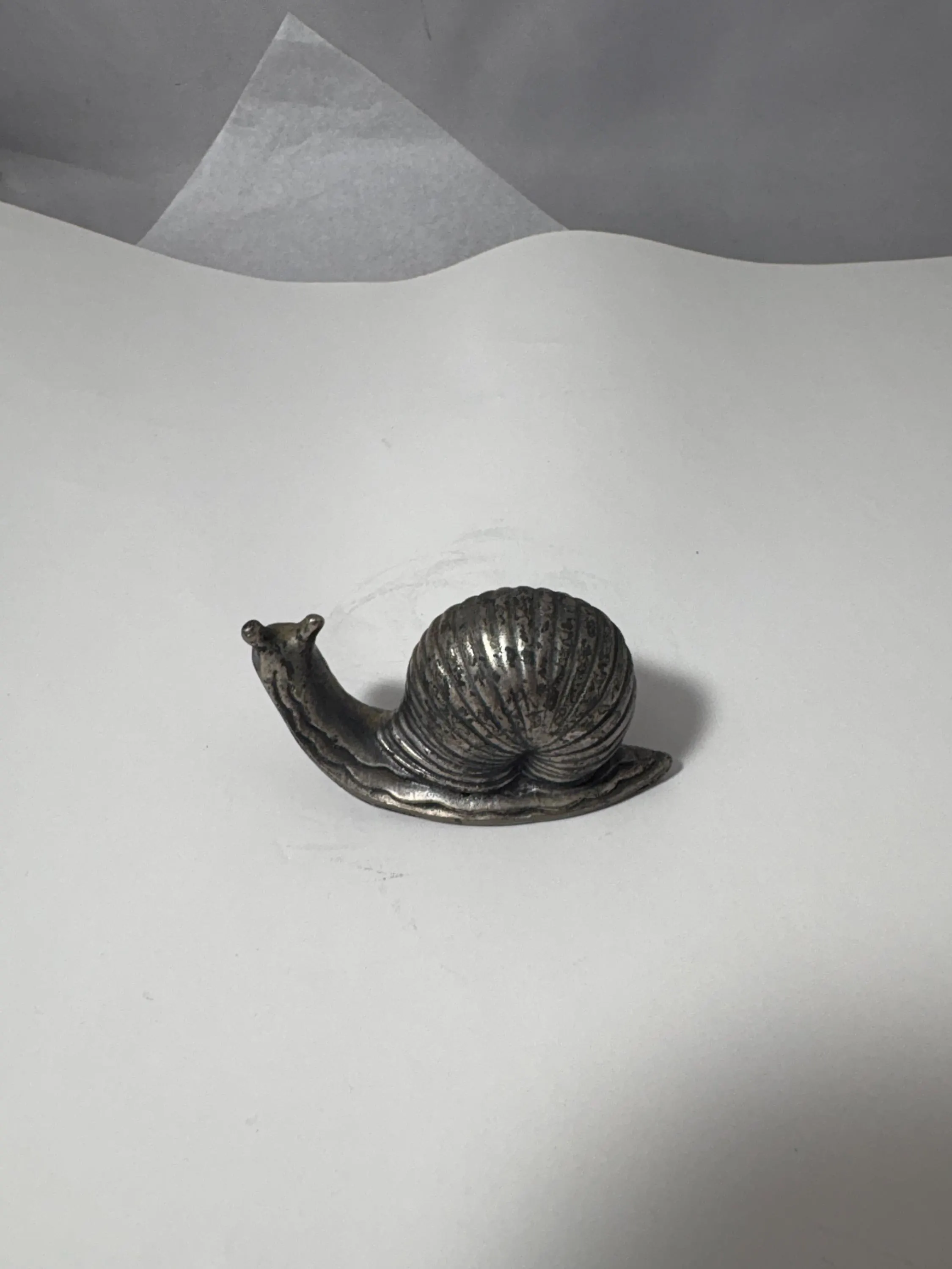 Vintage Silver Snail Paperweight, Collectible, 1980 Microfusion, Sterling Silver, Made in Italy, 1980 - image 4