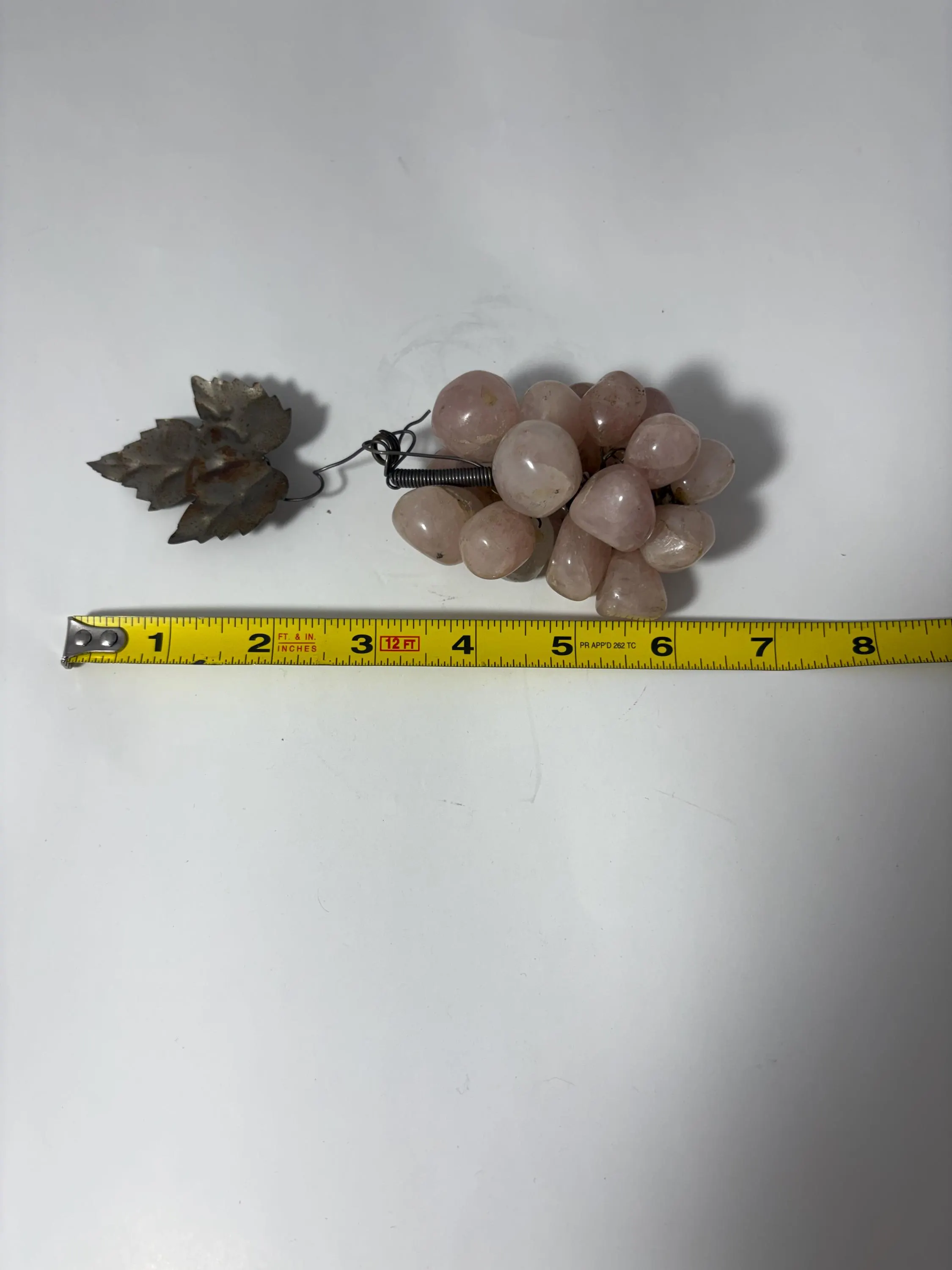 Carved Rose Quartz Grapes, Crystal Carving, Stone Fruit, Grape Clusters, Home Decor, Purple Crystal Display - image 4