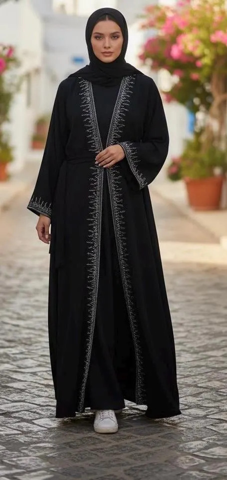 Embellished Black abaya set