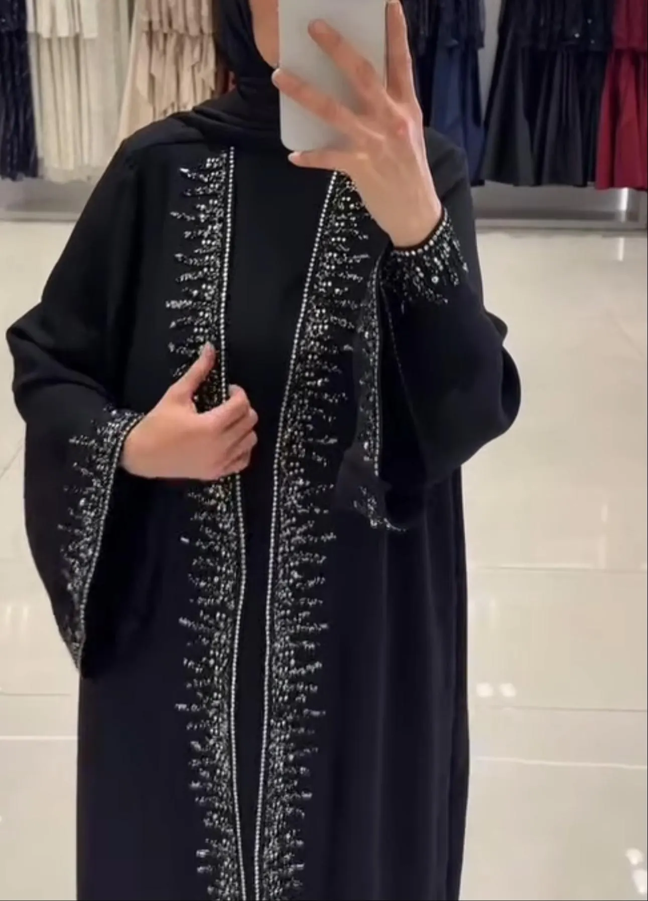 Embellished Black abaya set