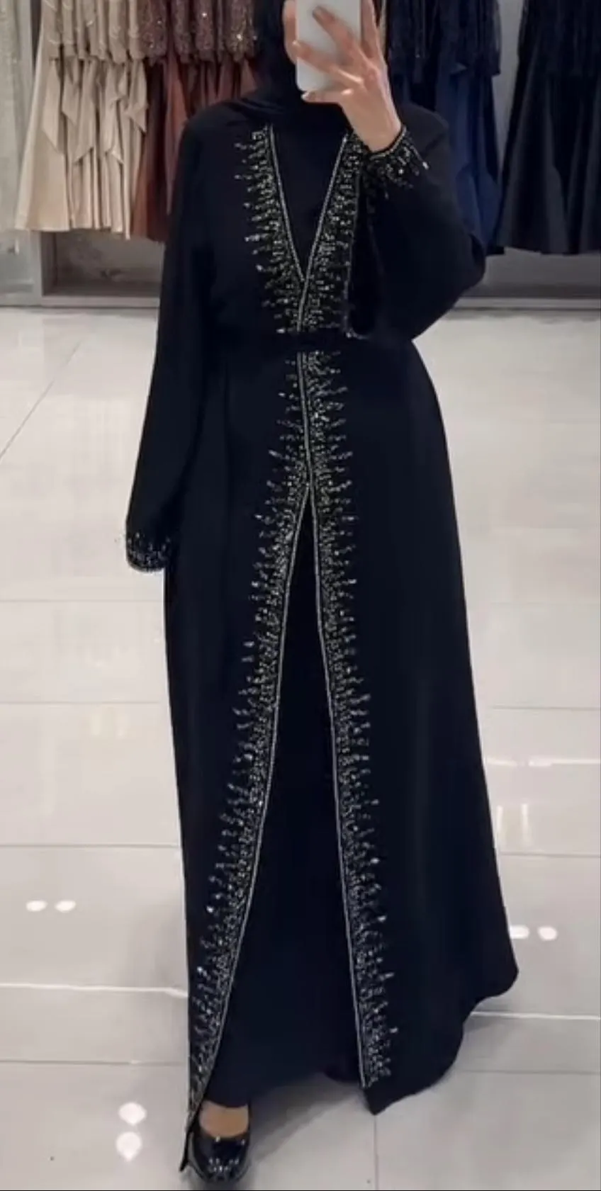 Embellished Black abaya set