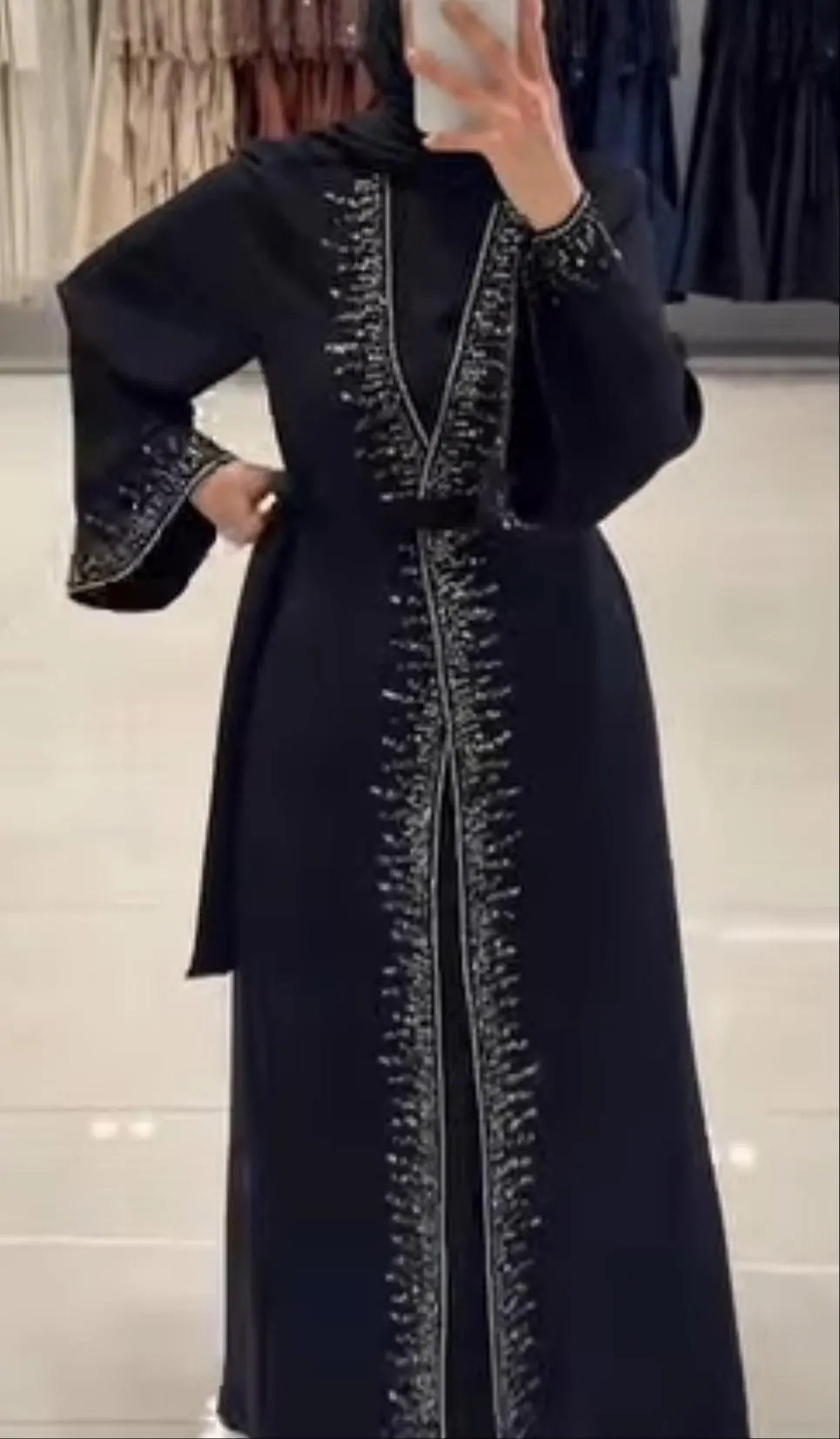 Embellished Black abaya set