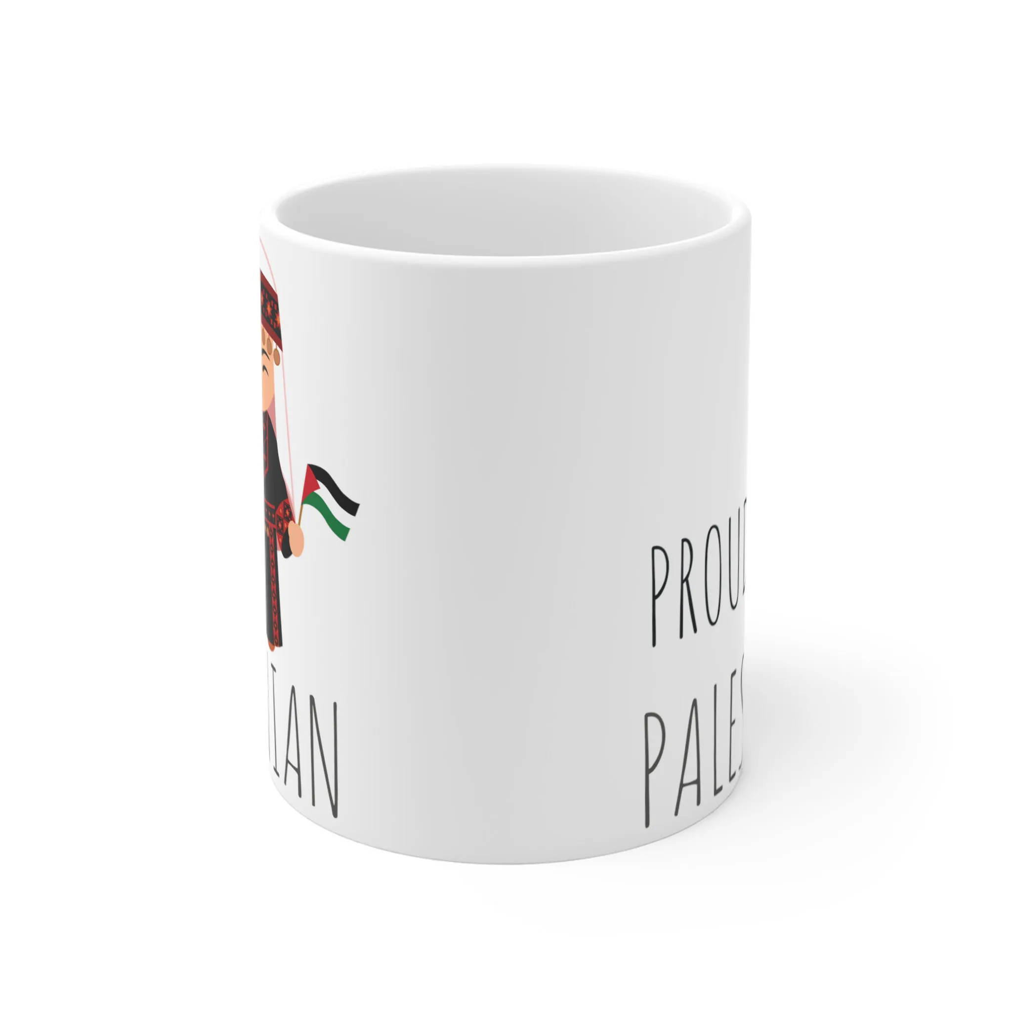 Proud Palestinian lady coffee Mug 11oz, Palestinian lady thobe, palestine flag, gift - image 4