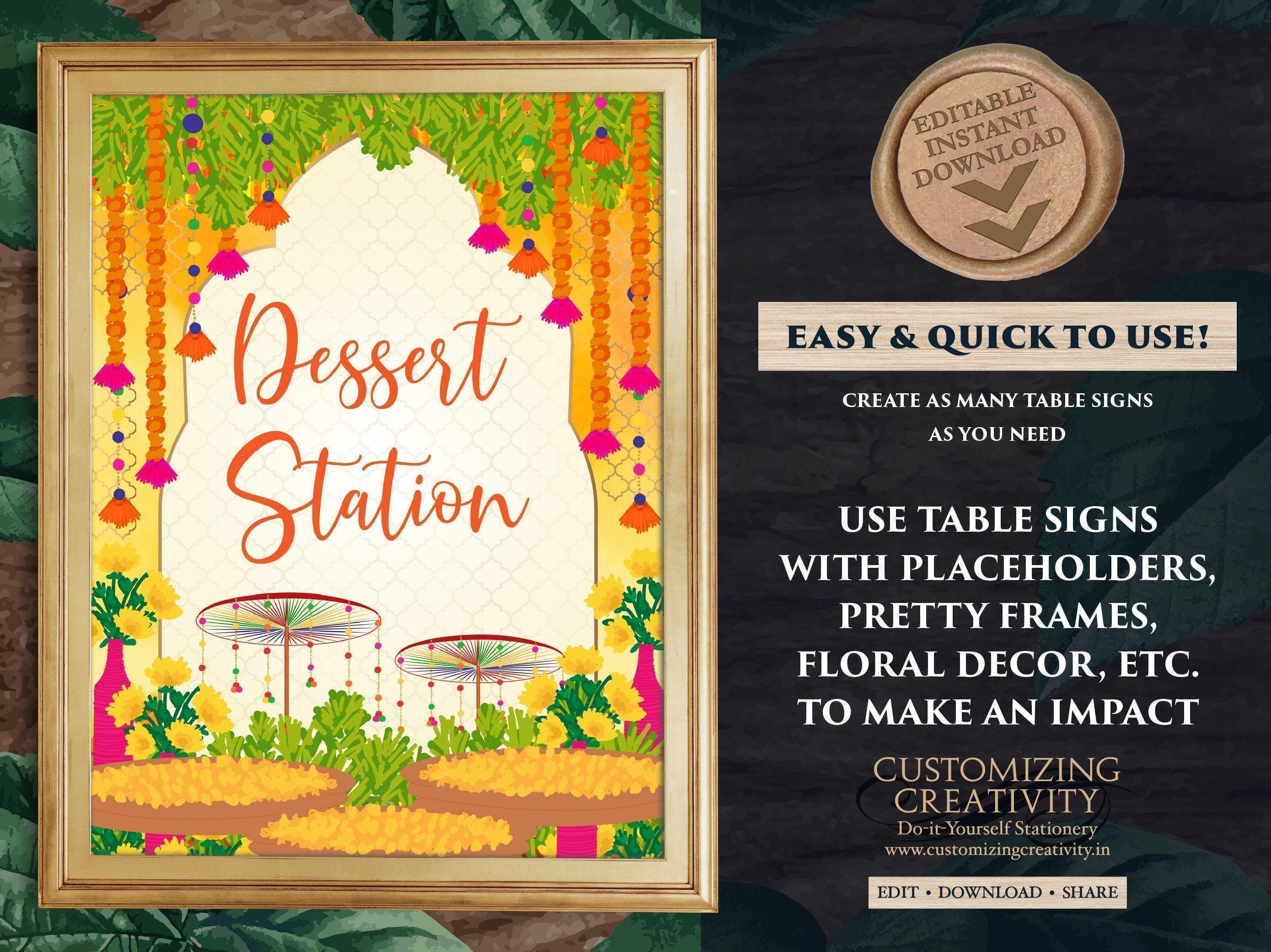 Indian Wedding Food Station Sign: Mehndi Decor (Digital Download) - image 5