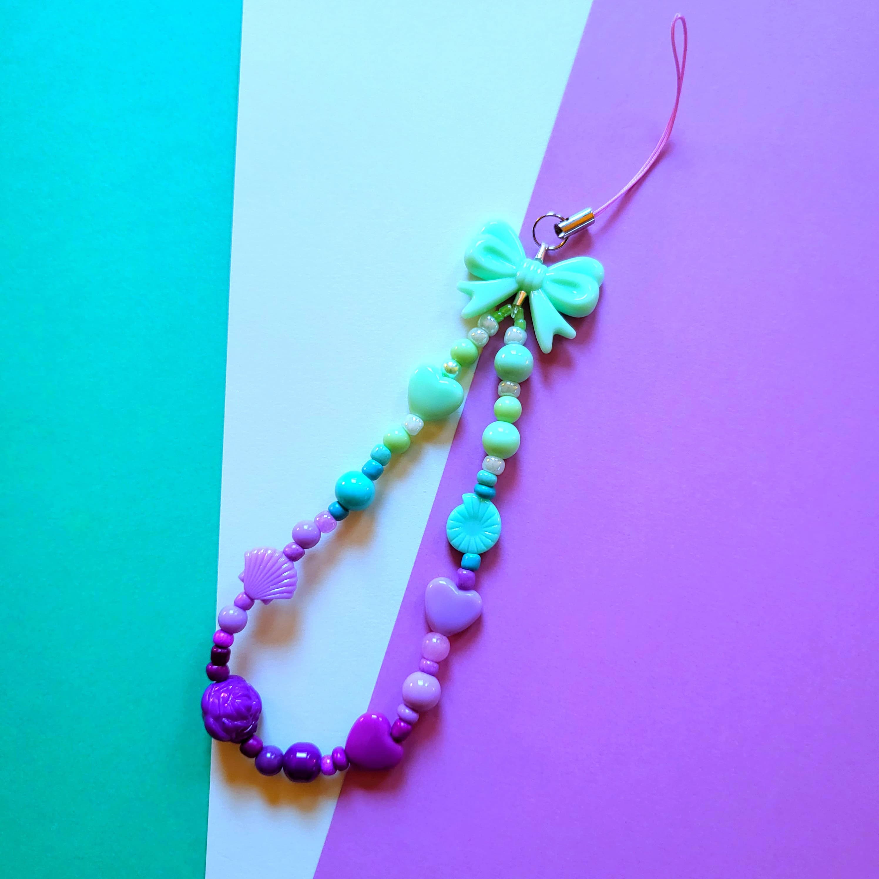 Ocean Waves | Mermaid Inspired Ombre | Mermay | Beaded Phone Charm | Phone Strap