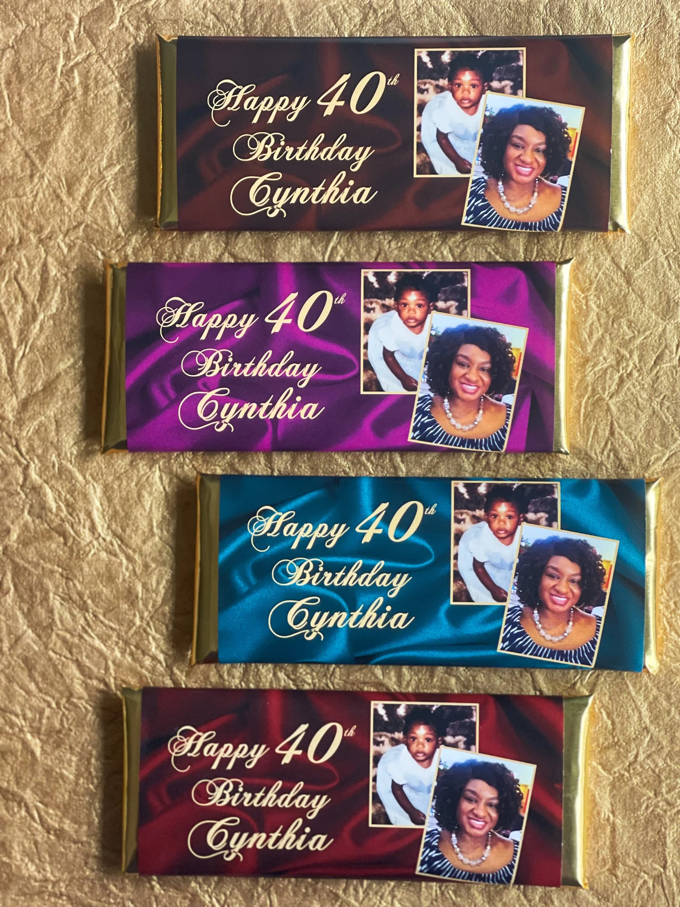 Personalized 50th birthday favors, photo favors, 40th birthday party candy wrappers, milestone birthday favors, 40th birthday favors - image 5
