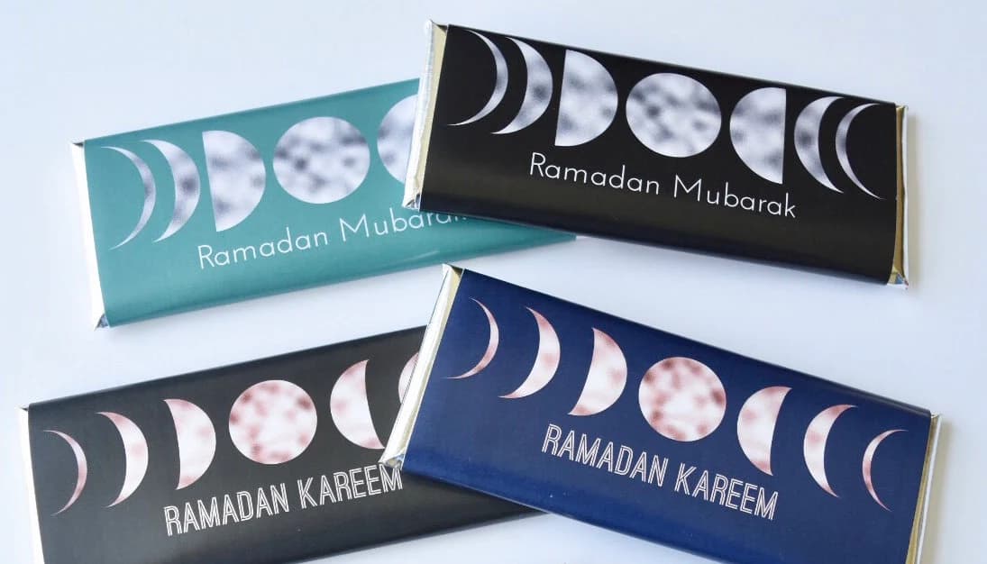 24 Eid favors, Eid candy, moon phase party favors, crescent candy wrapper, moon party favors, moon theme favours - image 4