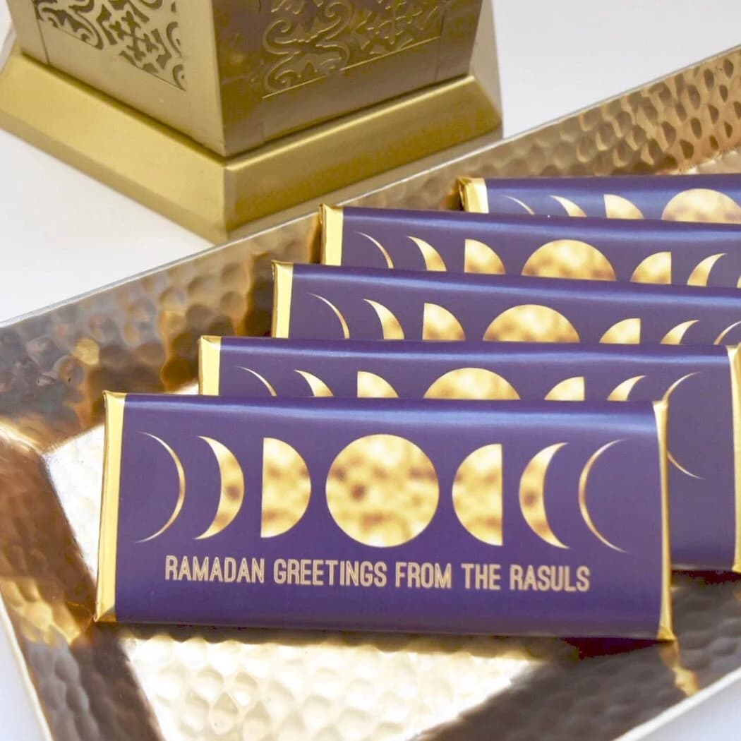24 Eid favors, Eid candy, moon phase party favors, crescent candy wrapper, moon party favors, moon theme favours