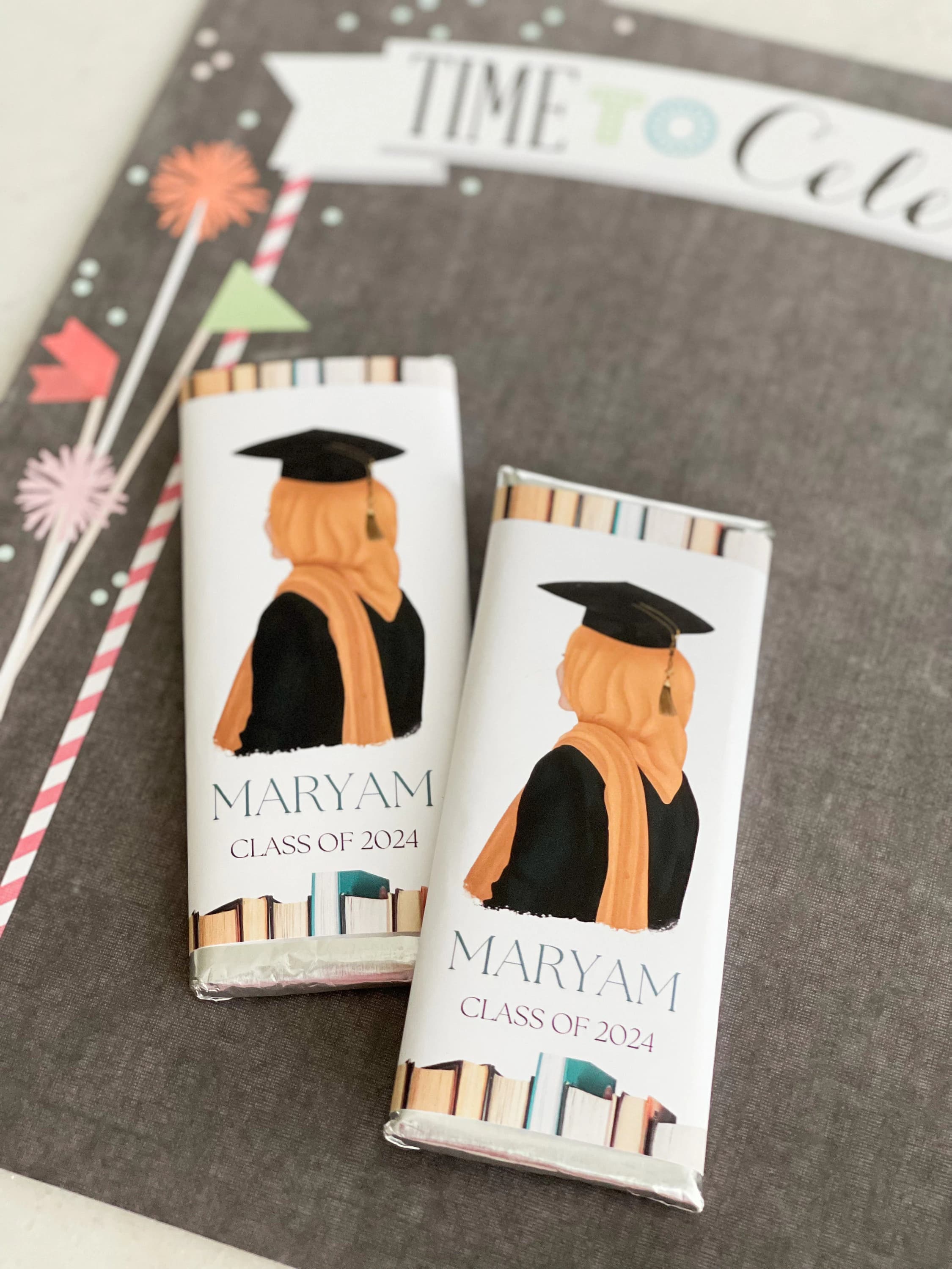 Graduation party favors, graduation candy, college graduation, class of 2024, high school graduation, grad party, graduation chocolate bars