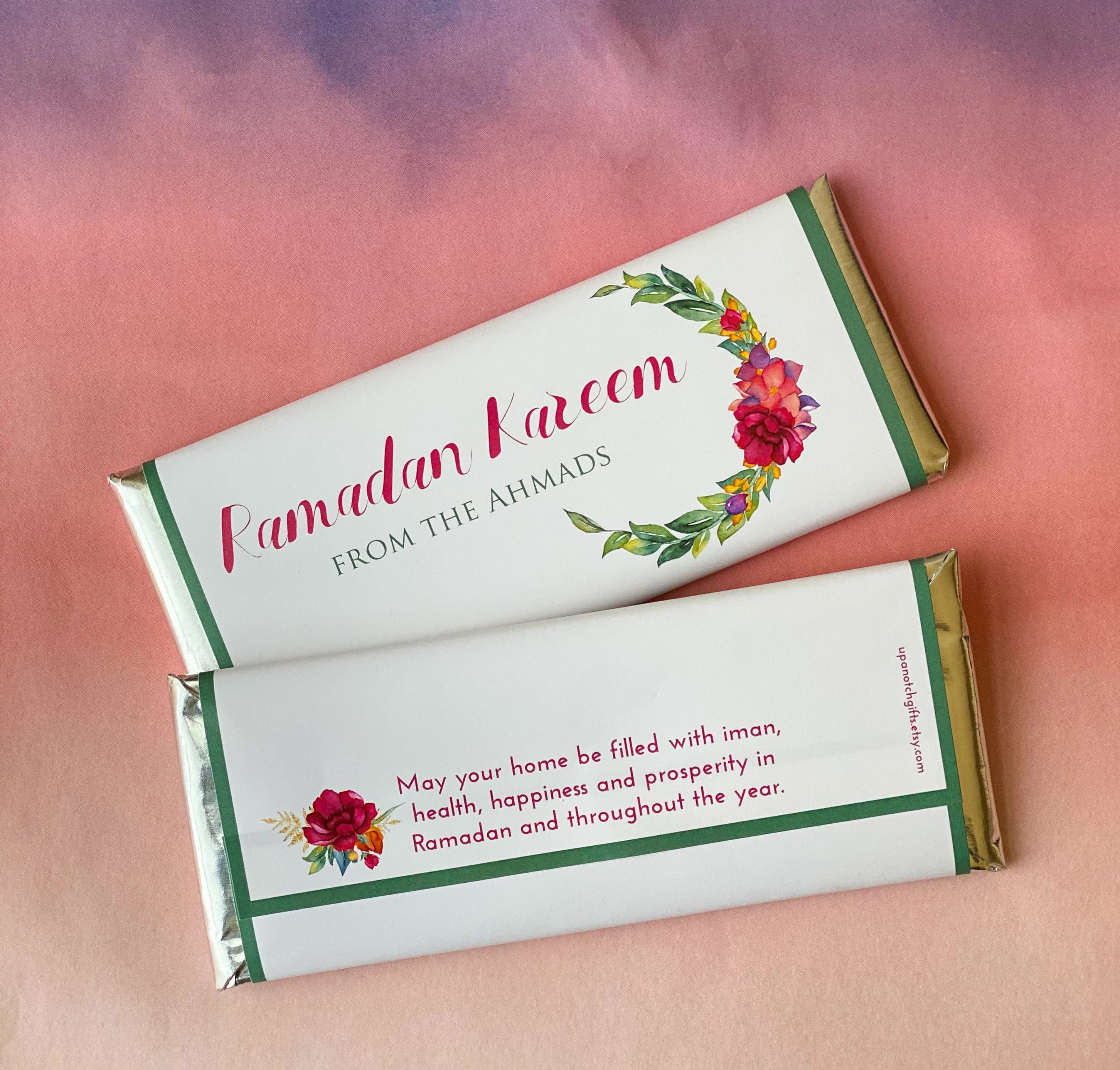 24 floral crescent candy wrappers, garden party favors, floral candy wrappers, islamic party, flower party favor - image 4