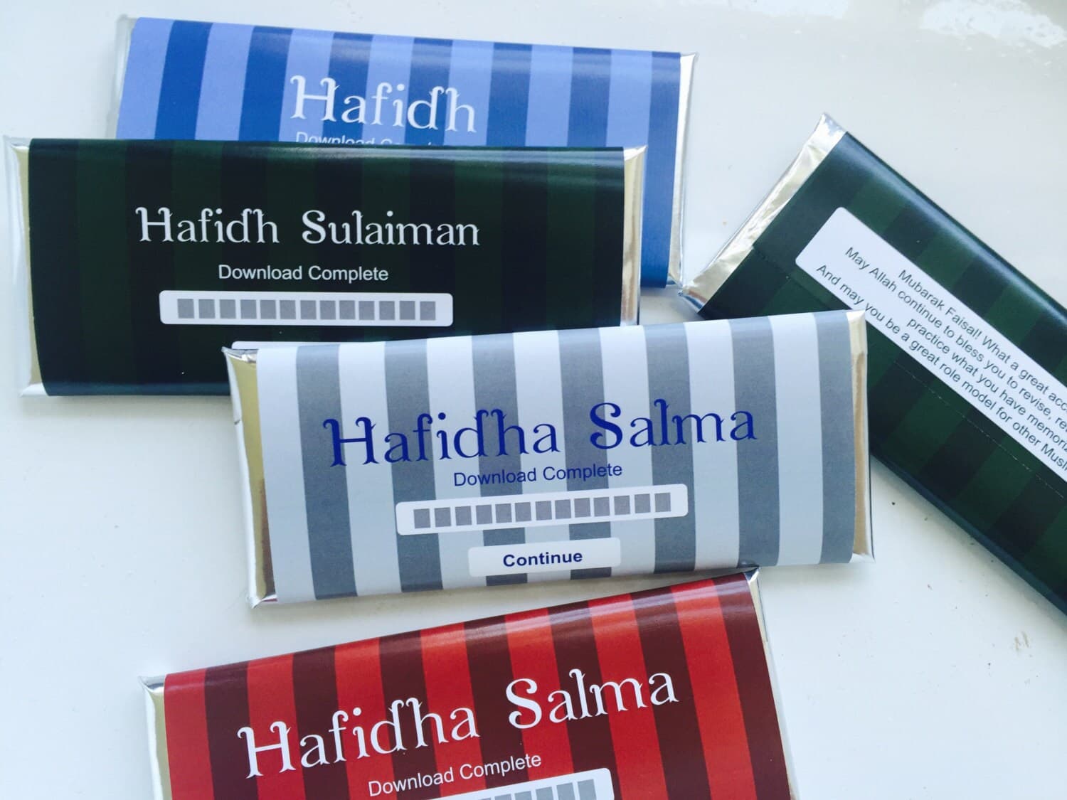 Hafiz gift, Quran favors, Hafiza, hafidh, hafidha, ameen, personalized candy bar wrappers, bismillah, Muslim gifts, islamic gifts, 24 ct. - image 3