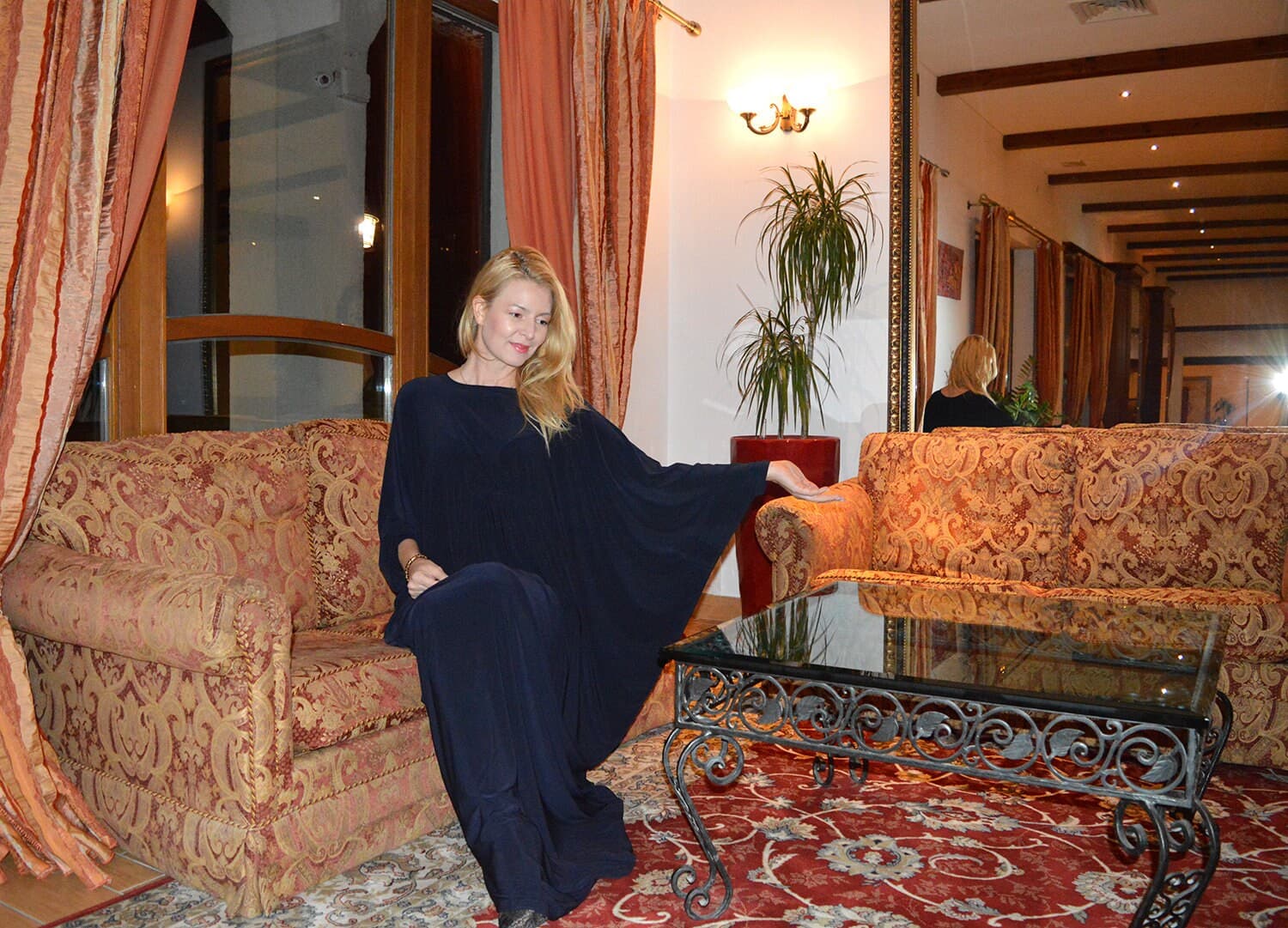 Caftan Maxi Dress, Dark Blue Kaftan, Long sleeve caftan, Blue maxi dress, Oversized Maxi Dress, Elegant Caftan - image 4