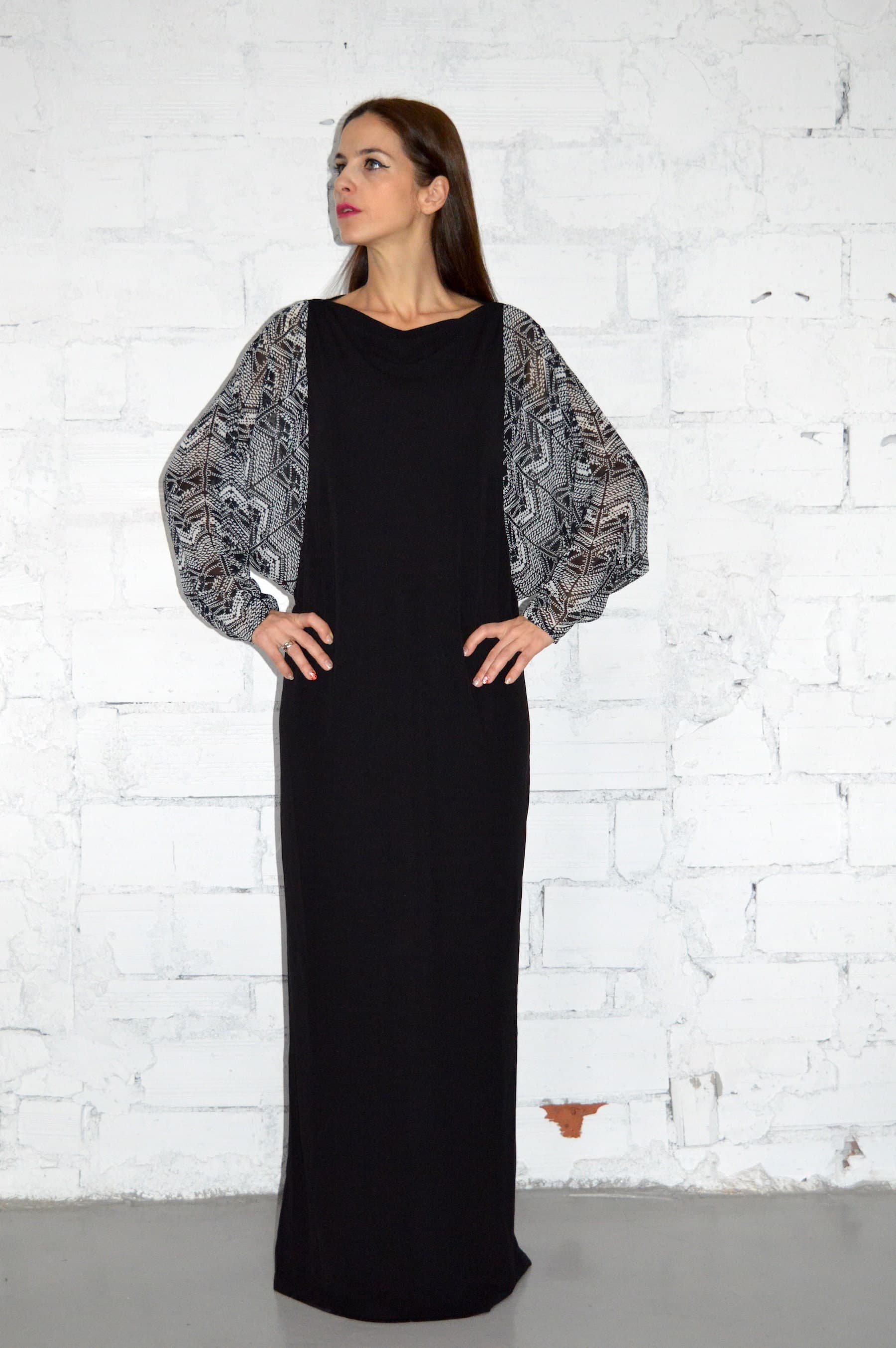 Black Abaya- Oversized Dress-Kaftan Dress-Loose Fitted Caftan-Maternity Dress-Plus-Size Dress- Elegant Abaya - image 3